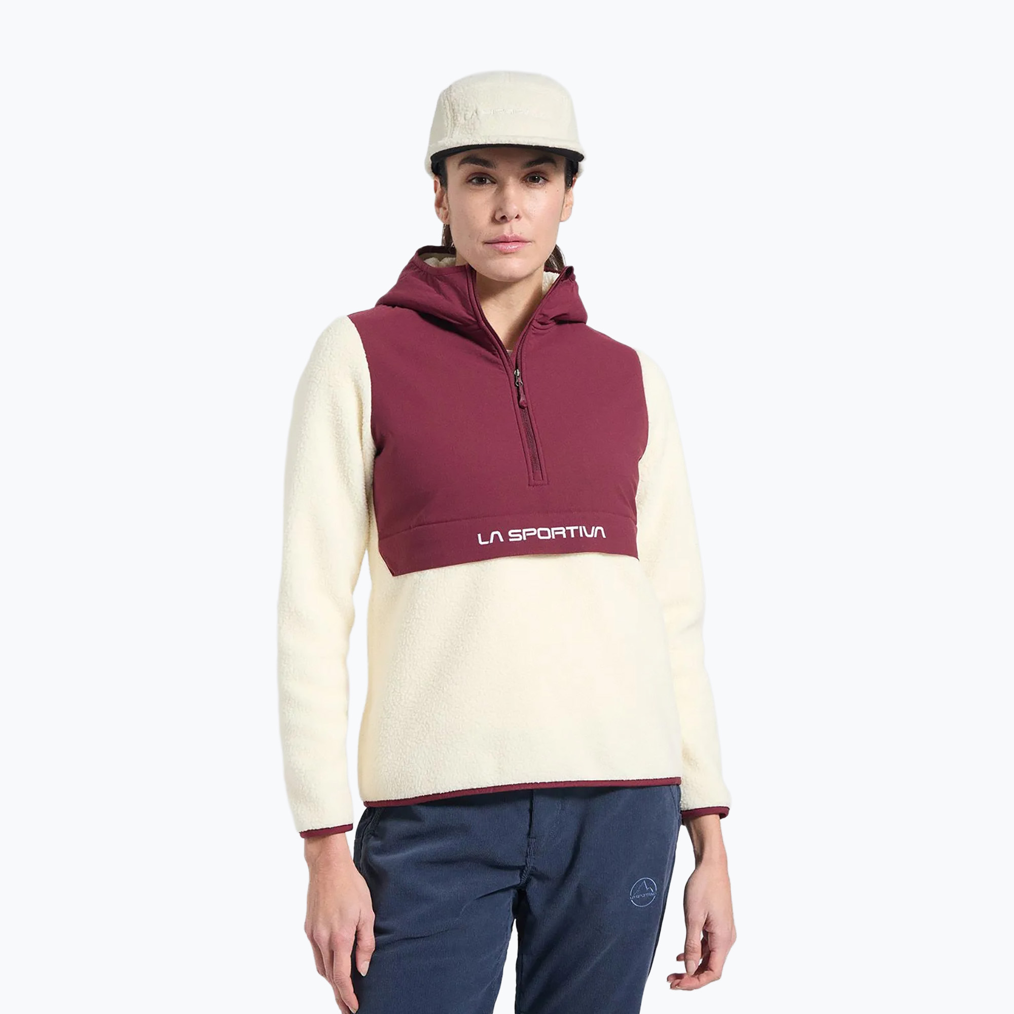 Bluza damska La Sportiva Guidance Sherpa Hoody chalk/redwood 