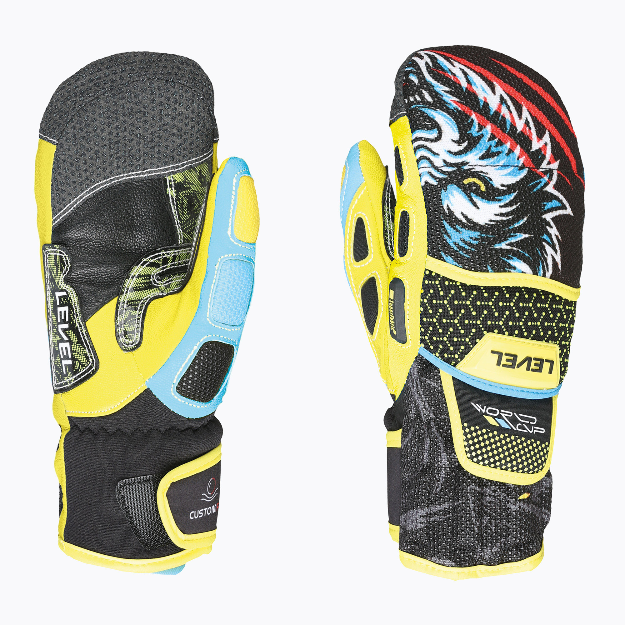 Детски скиорски ръкавици Level Worldcup Jr Cf Mitt yellow/blue