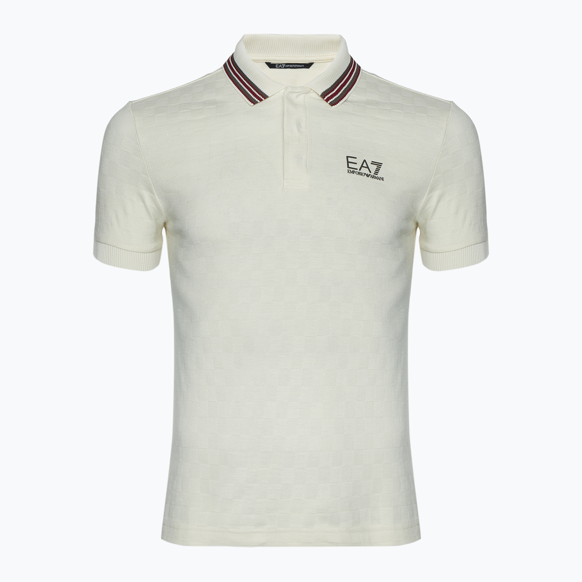 Koszulka męska EA7 Emporio Armani Golf Pro Polo Check silver birch 