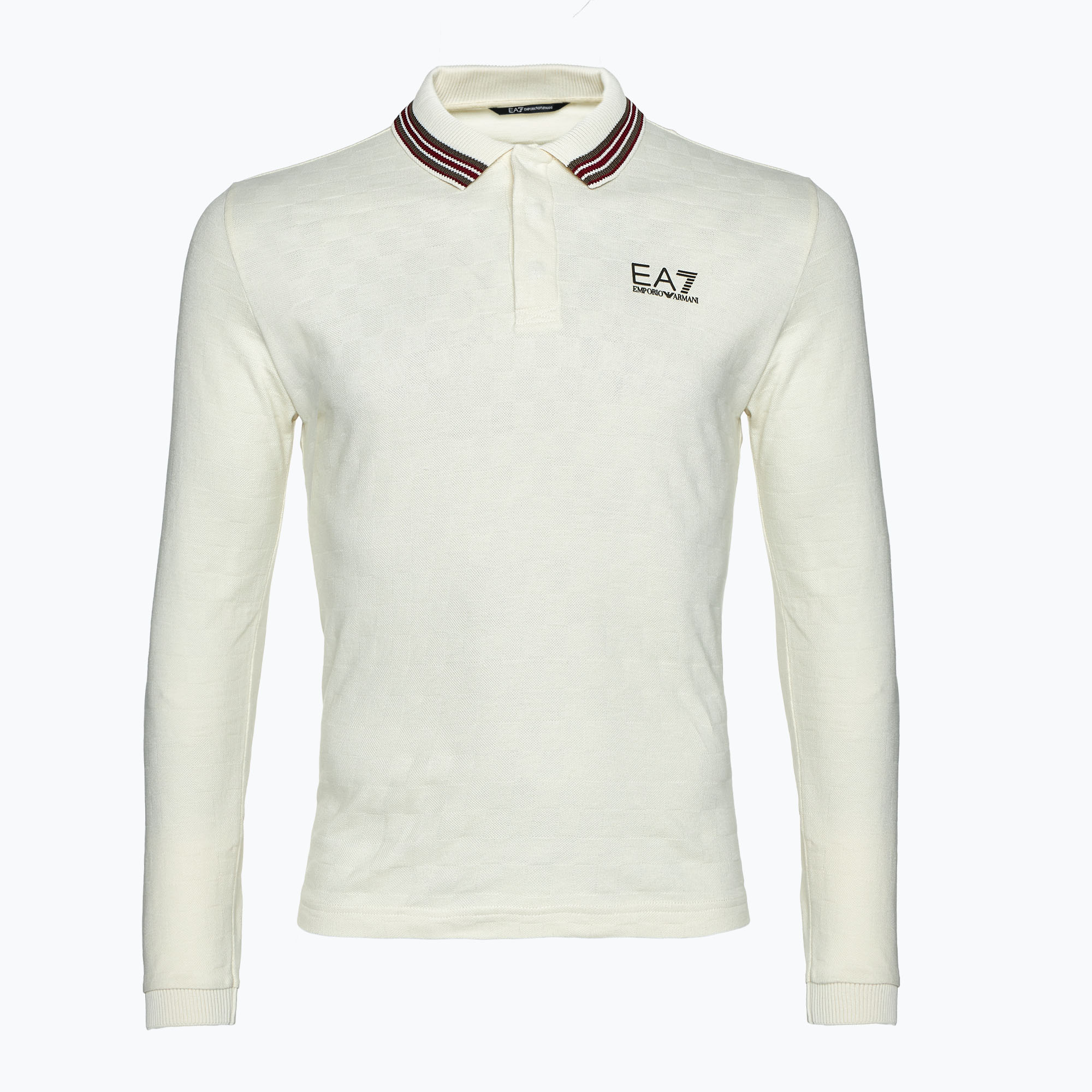 Longsleeve męski EA7 Emporio Armani Golf Pro Polo Check silver birch 