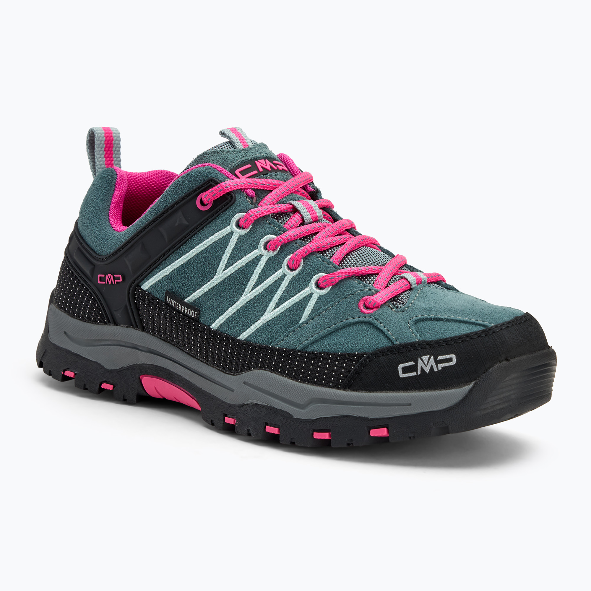 Buty trekkingowe  juniorskie CMP Rigel Low Wp mineral green/purple fluo 