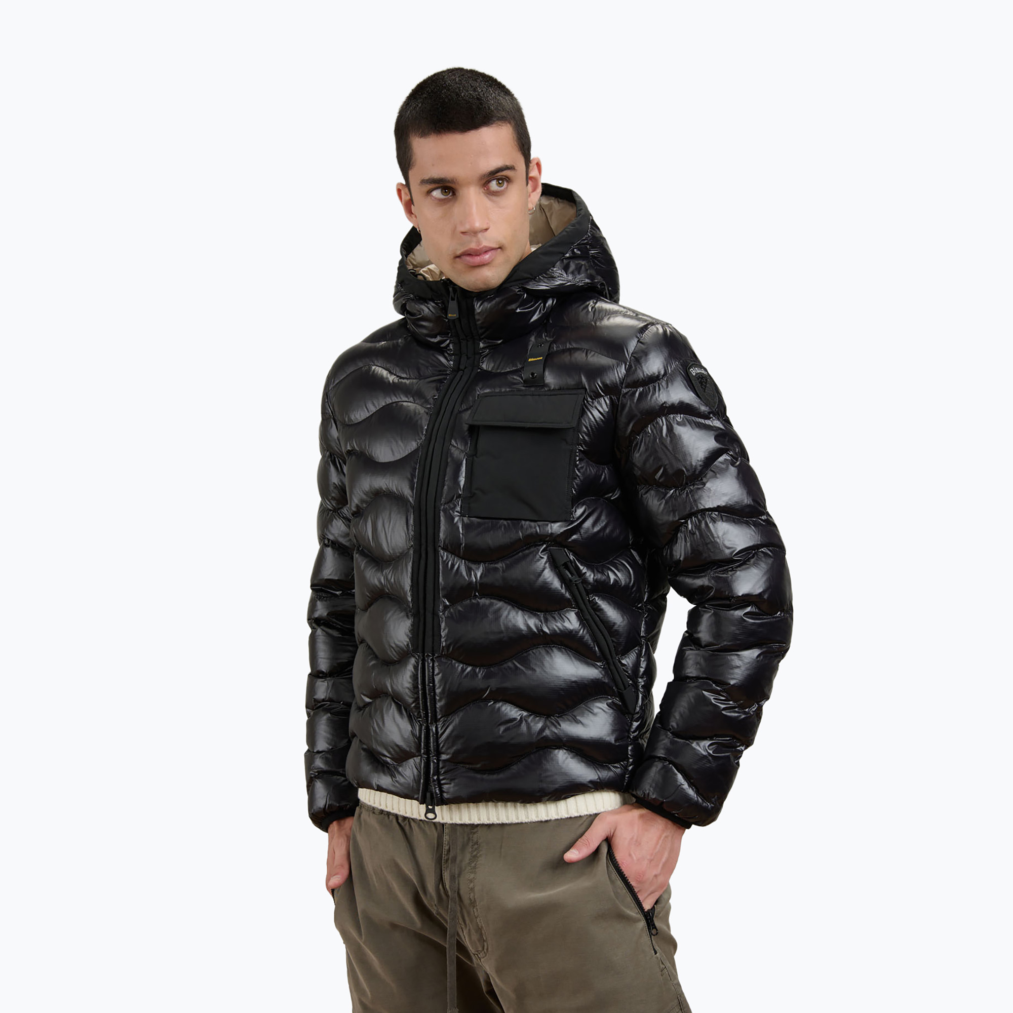 Мъжко ватирано яке Blaueer USA Bryant black inside beige