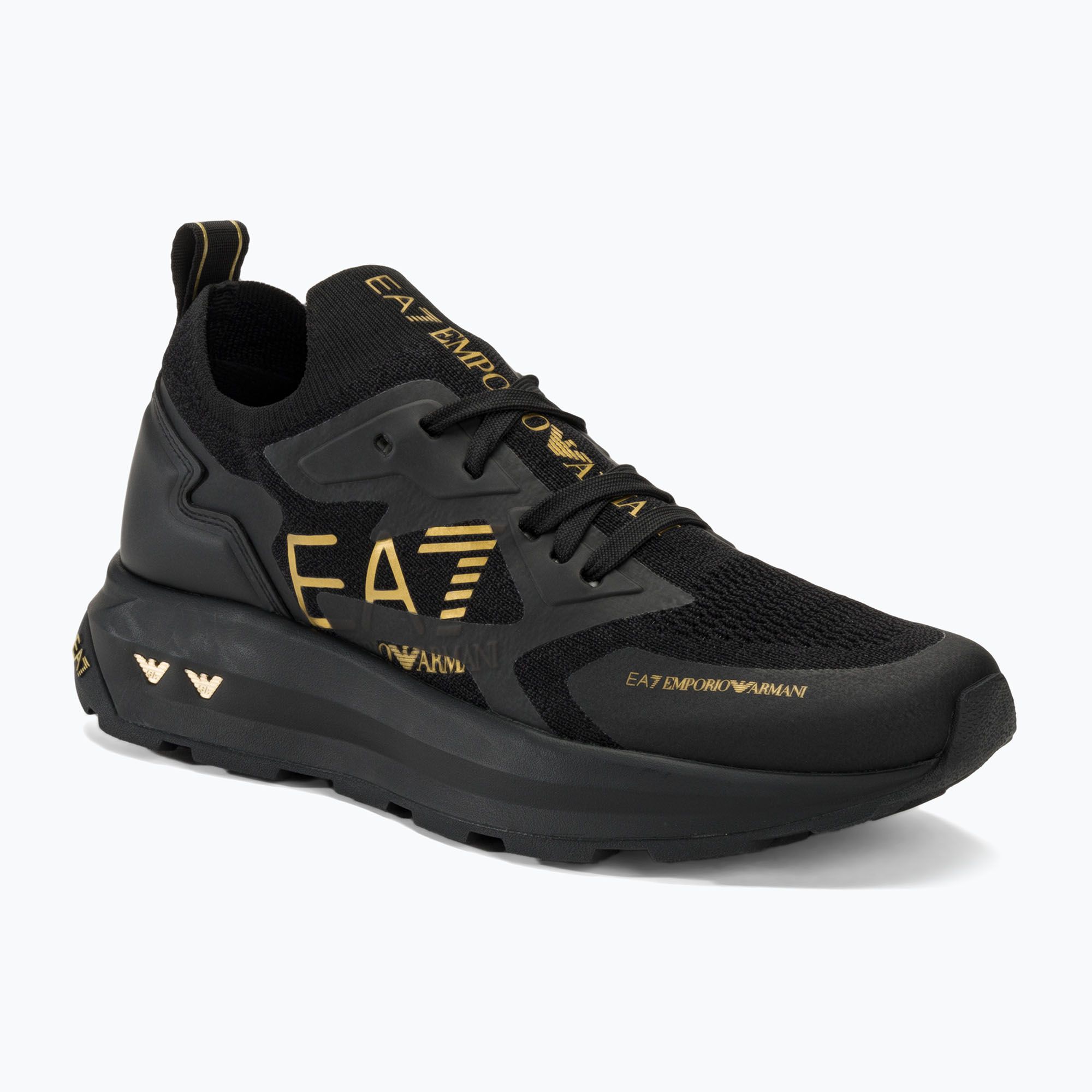 Buty EA7 Emporio Armani Black & White Altura Knit triple black/gold 