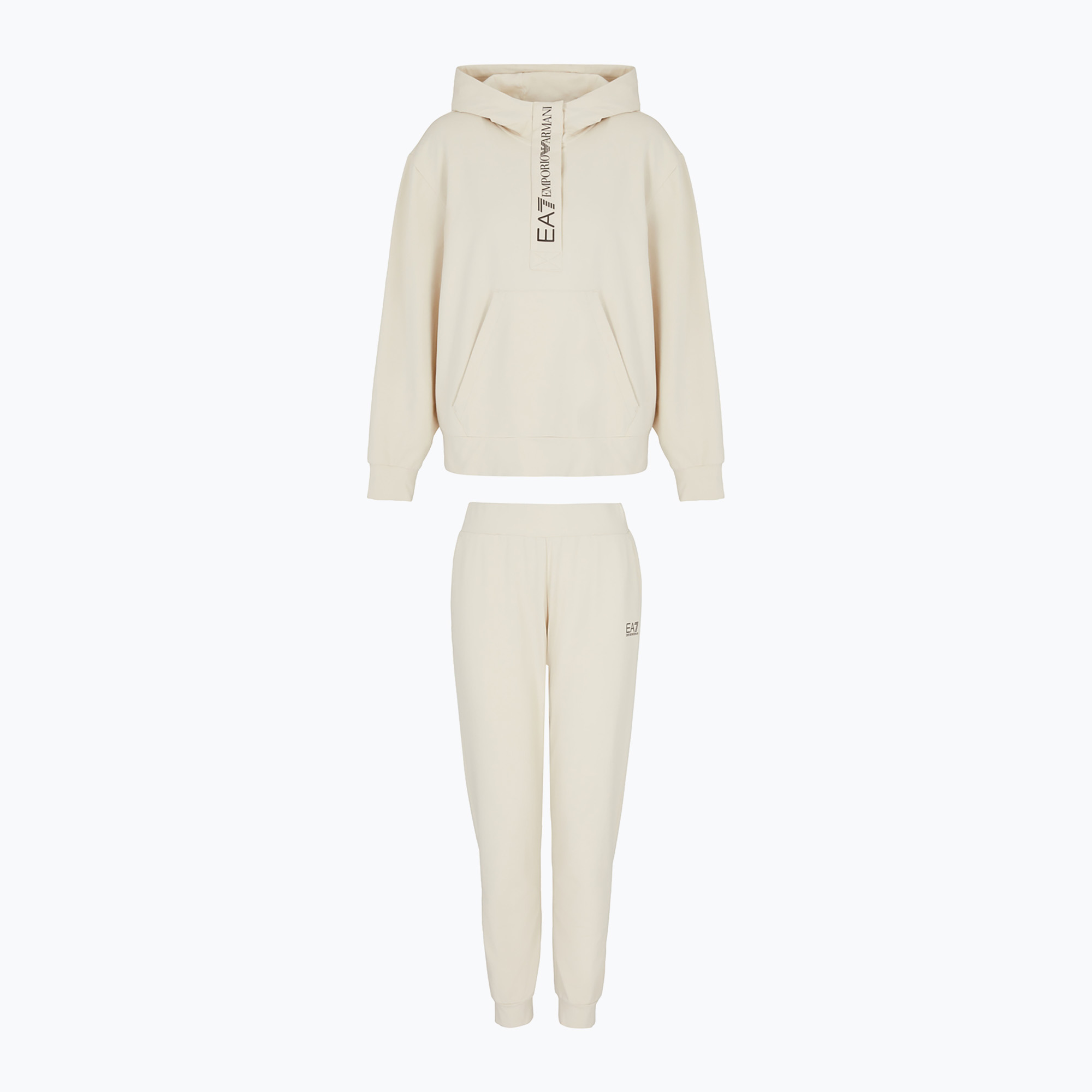 Dres damski EA7 Emporio Armani Train Tracksuit HO 1/4 Zip almond milk 