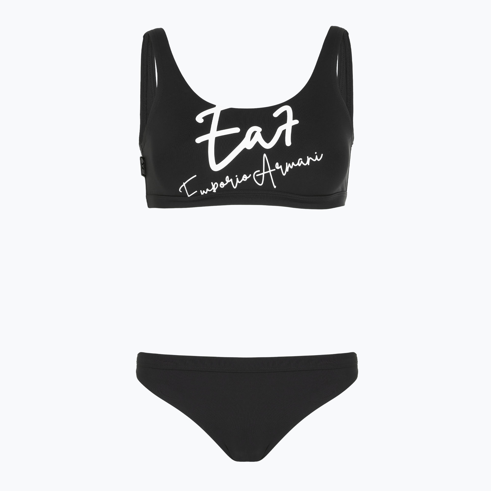 Дамски бански костюм от две части EA7 Emporio Armani Maxi Logo Bikini Top black