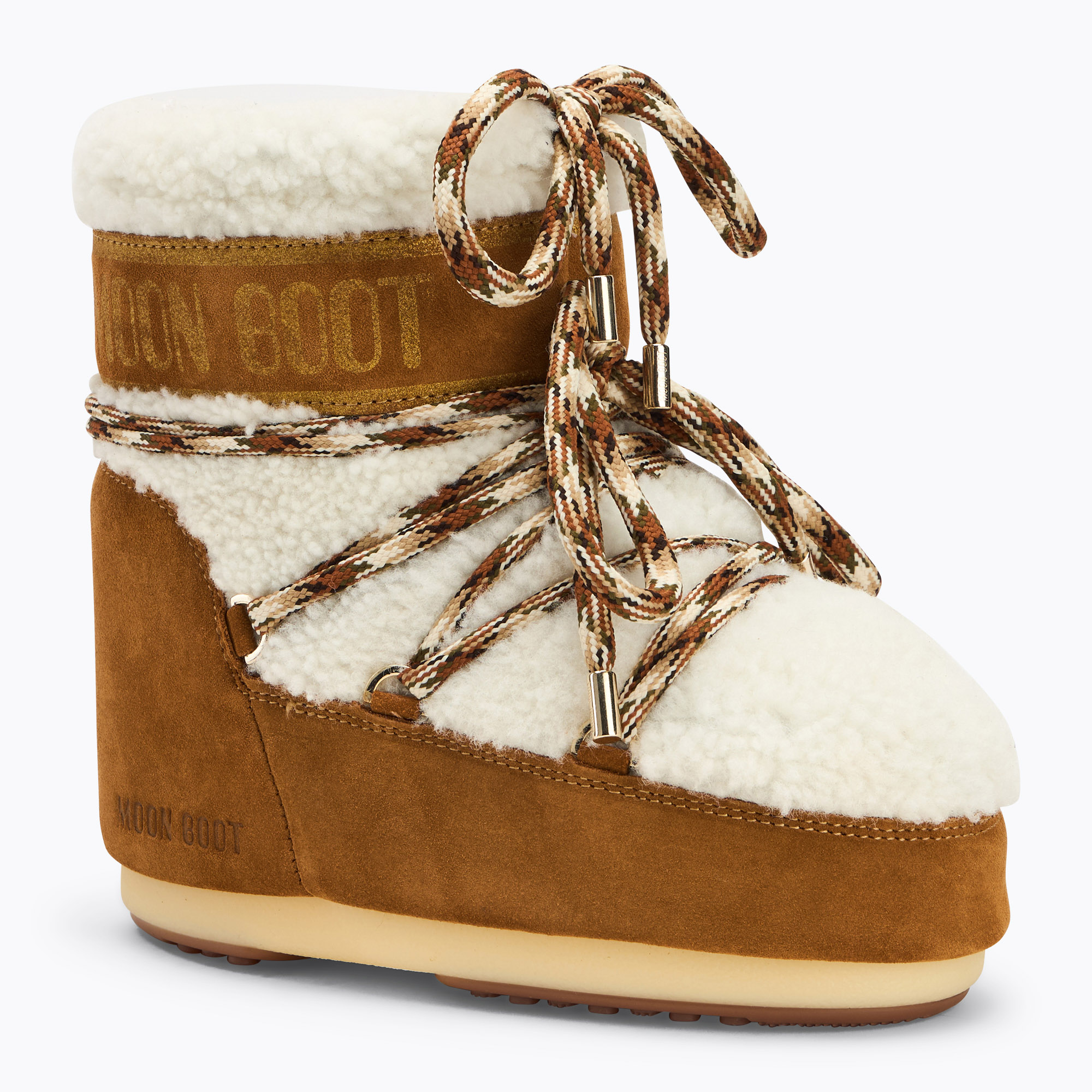 Śniegowce damskie Moon Boot Icon Low Shearling whisky/off white 