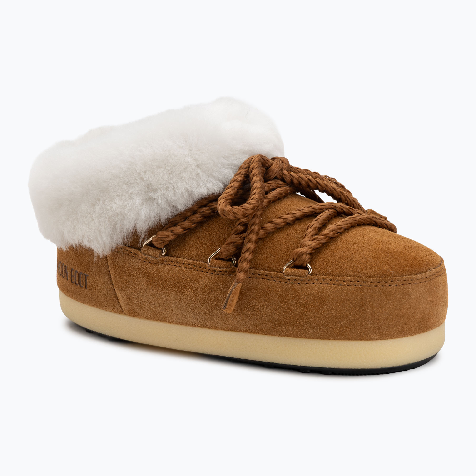 Śniegowce damskie Moon Boot Evx Mule Suede cognac/natural