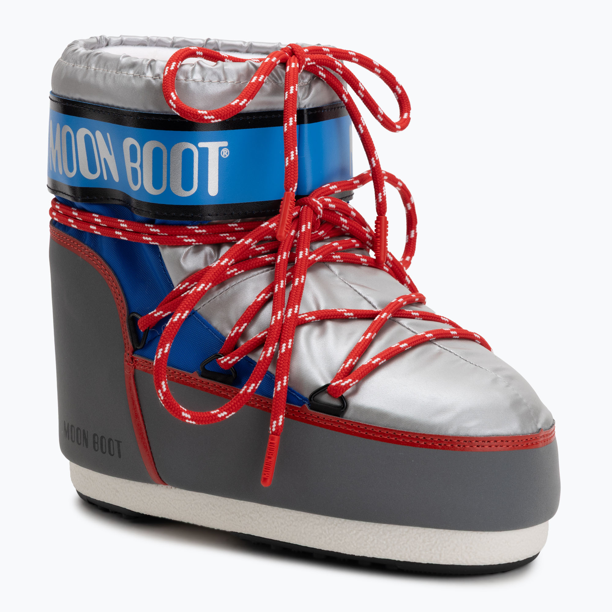 Śniegowce damskie Moon Boot Icon Low Space Racing silver/blue/red 