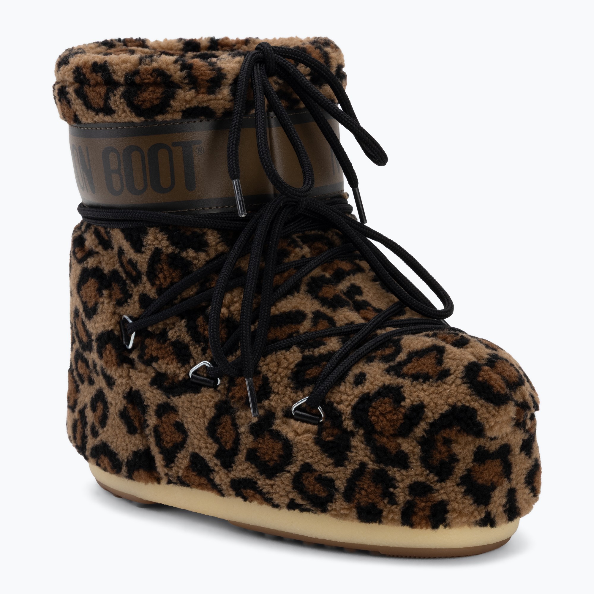 Дамски ботуши за сняг Moon Boot Icon Low Fleece Leopard cognac/cocoa