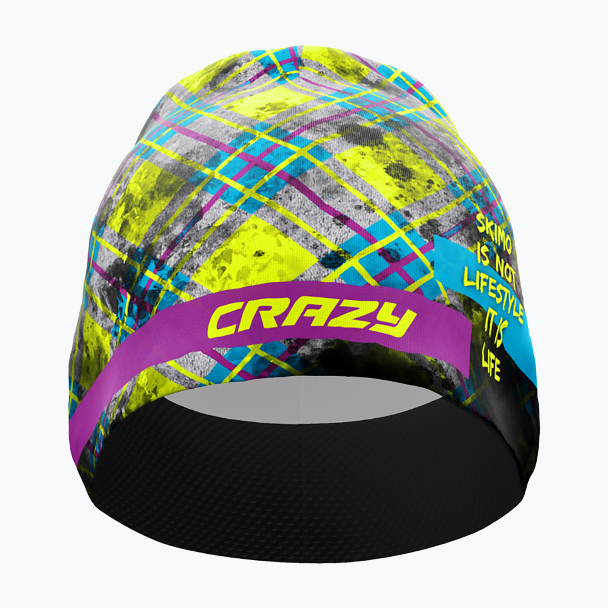 Czapka do biegania Crazy Spire print yellow scottish 