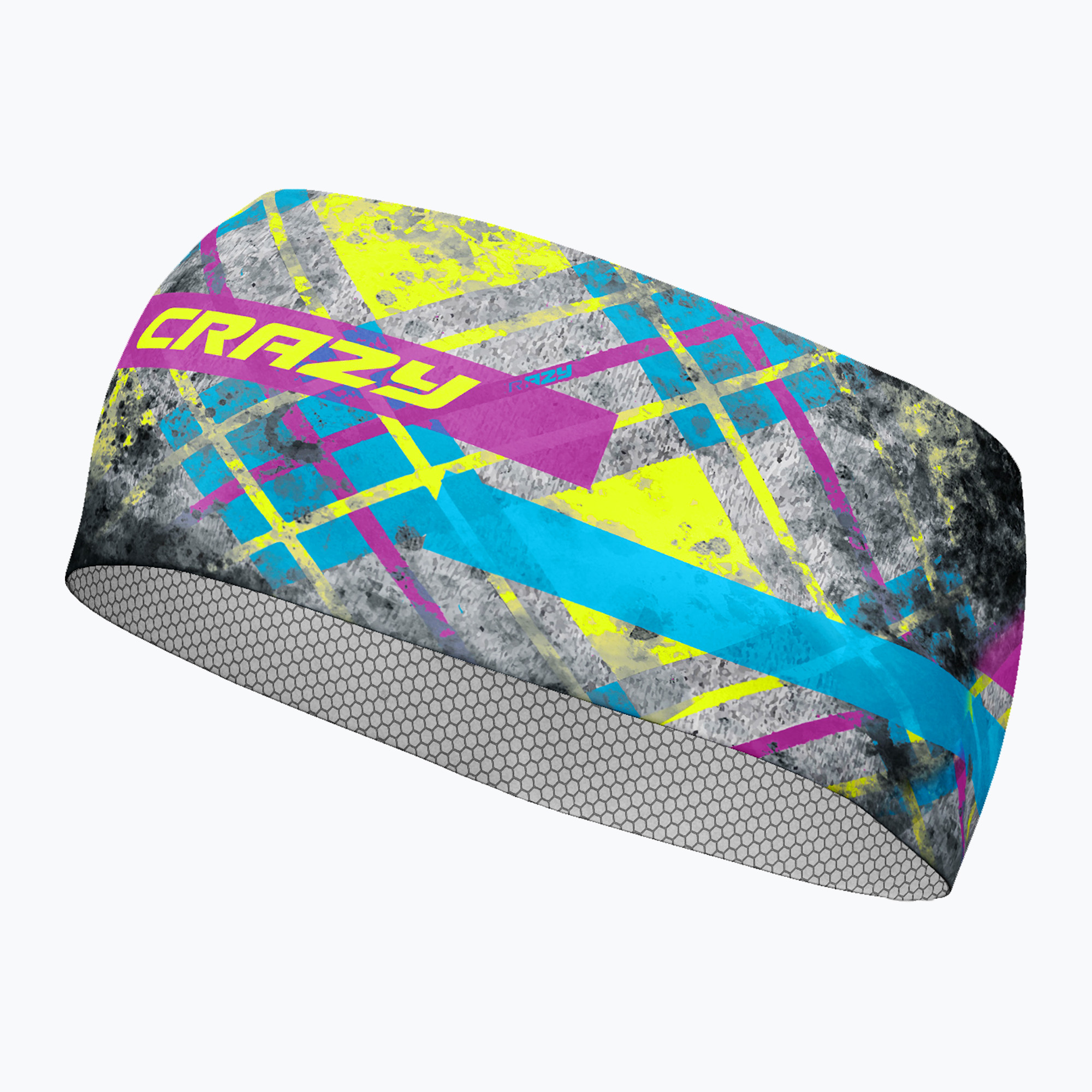 Opaska na głowę Crazy Stem print yellow scottish 