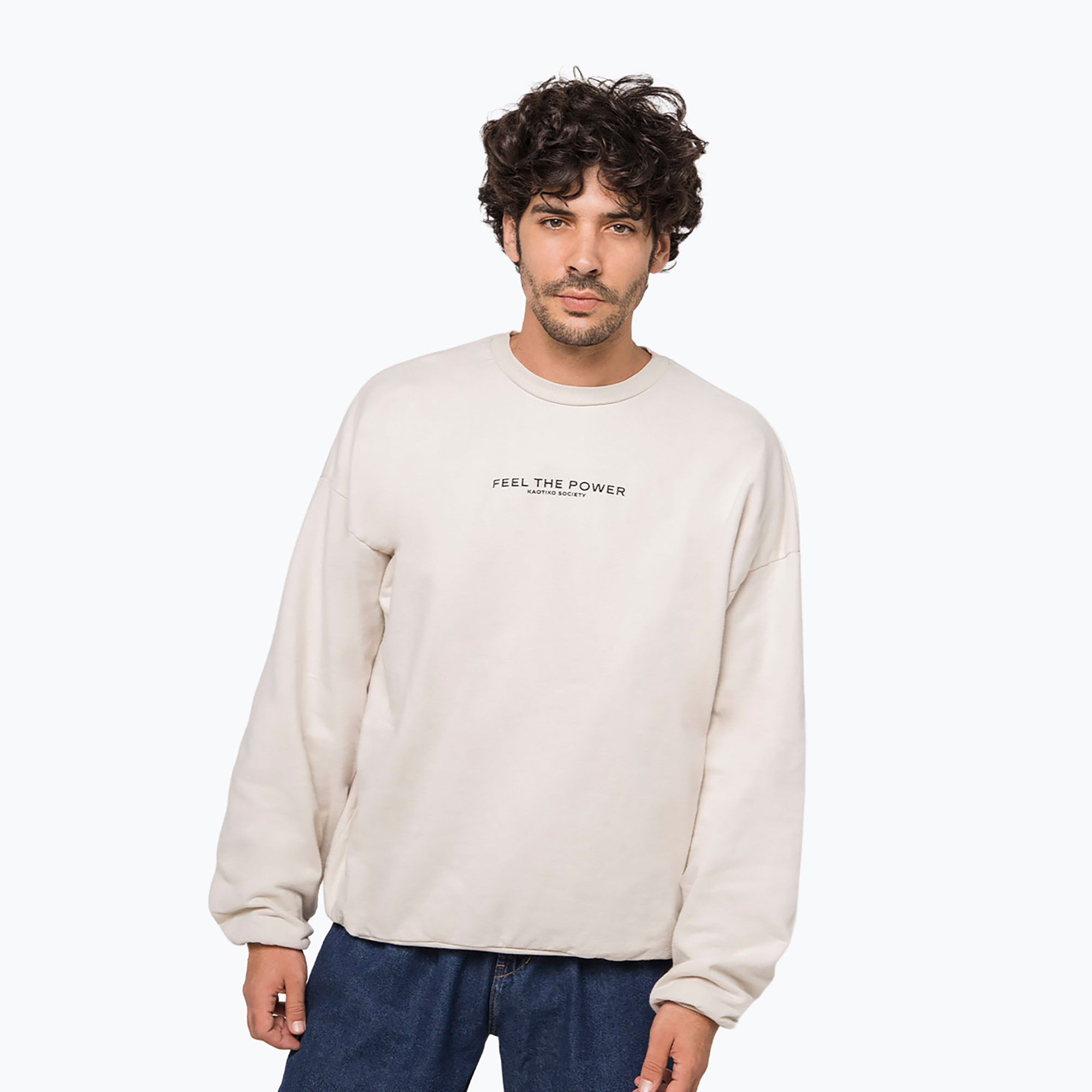 Bluza męska Kaotiko Washed Feel the Power ivory 