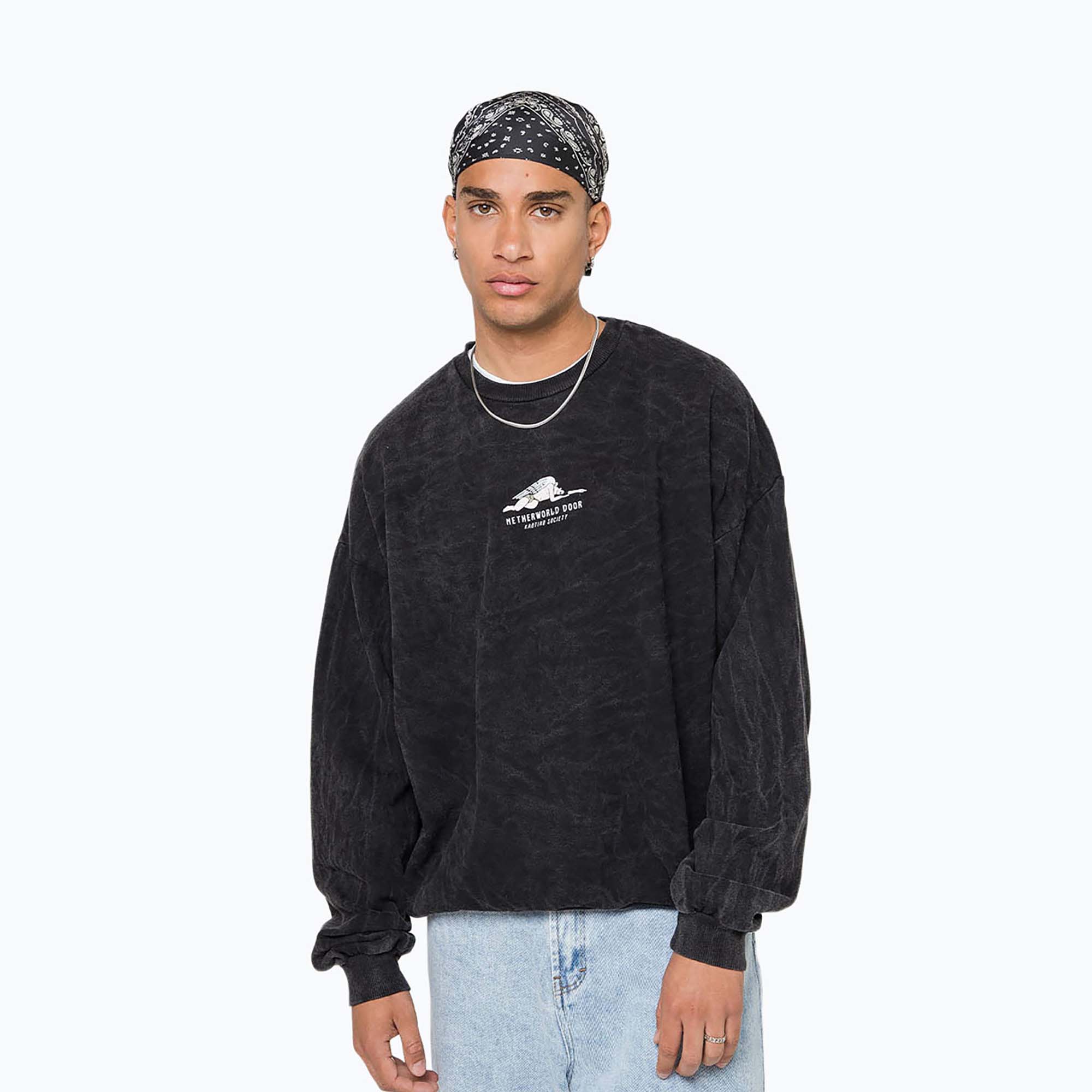 Bluza męska Kaotiko Washed Netherworld Door black 