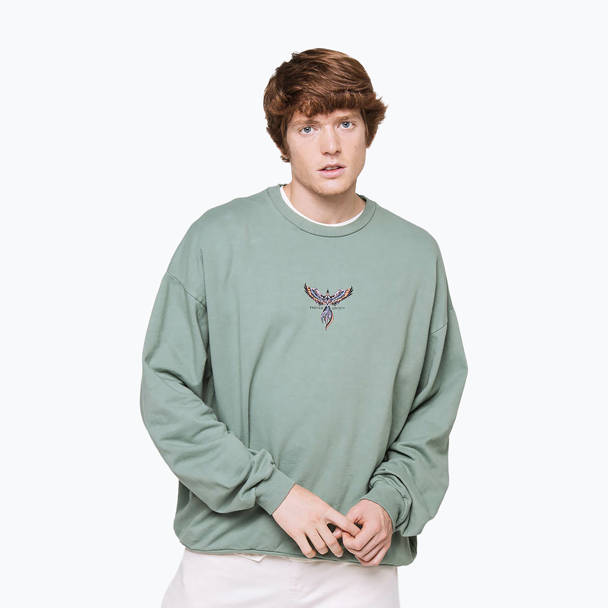 Bluza męska Kaotiko Washed Phoenix green 