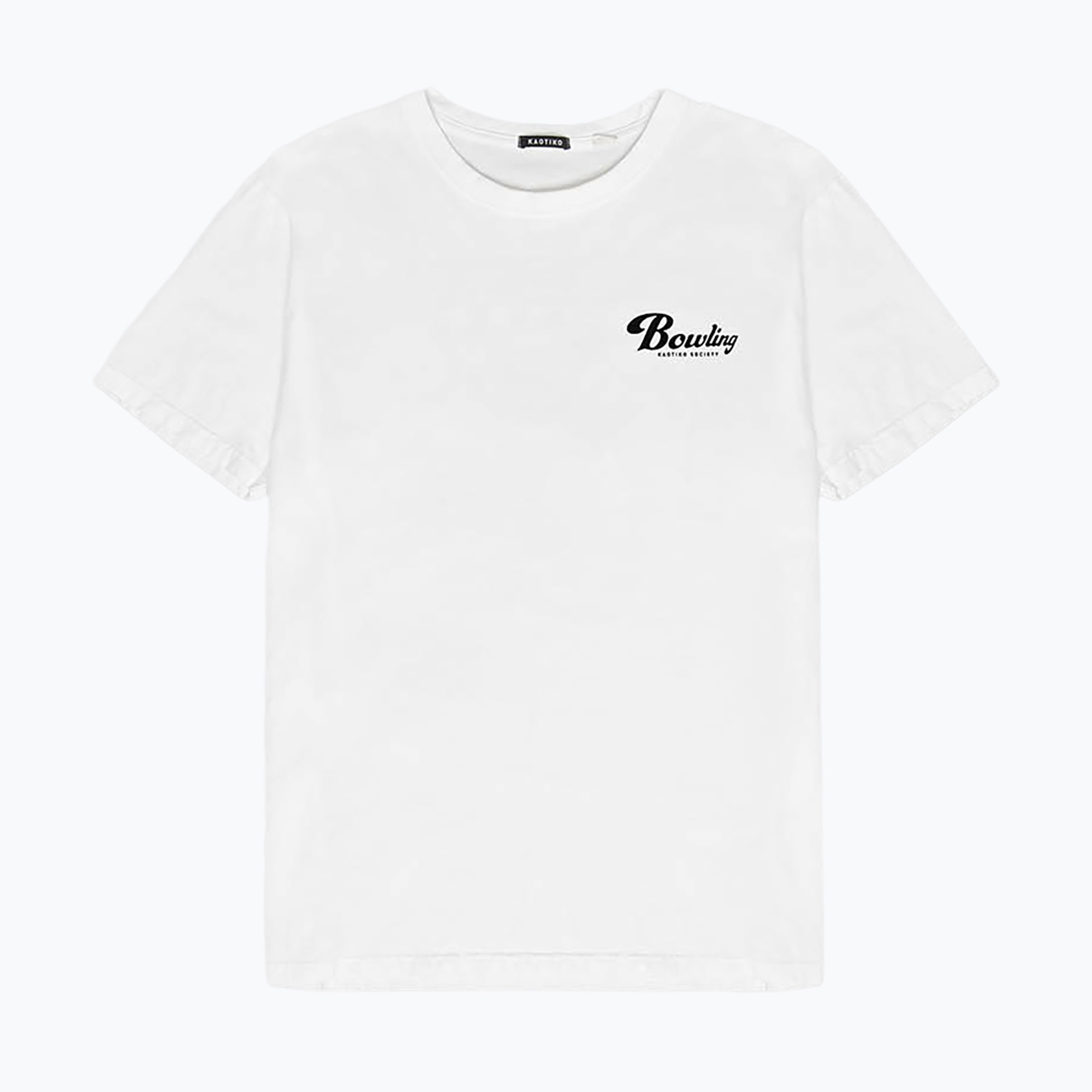 Koszulka męska Kaotiko Washed Bowling white 