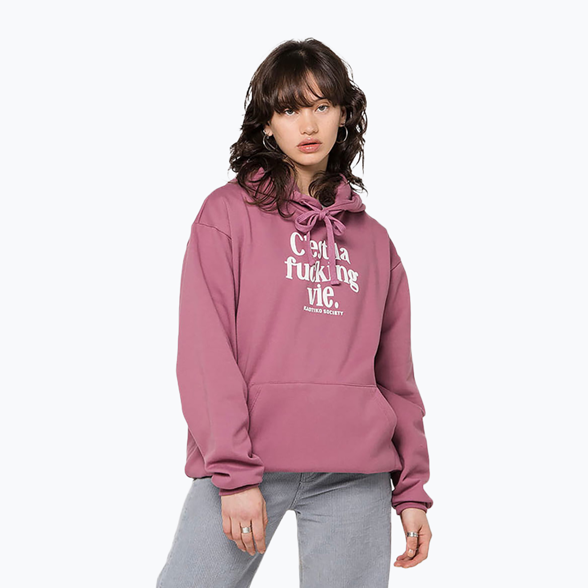 Bluza damska Kaotiko C'est la vie Hoodie cherry 