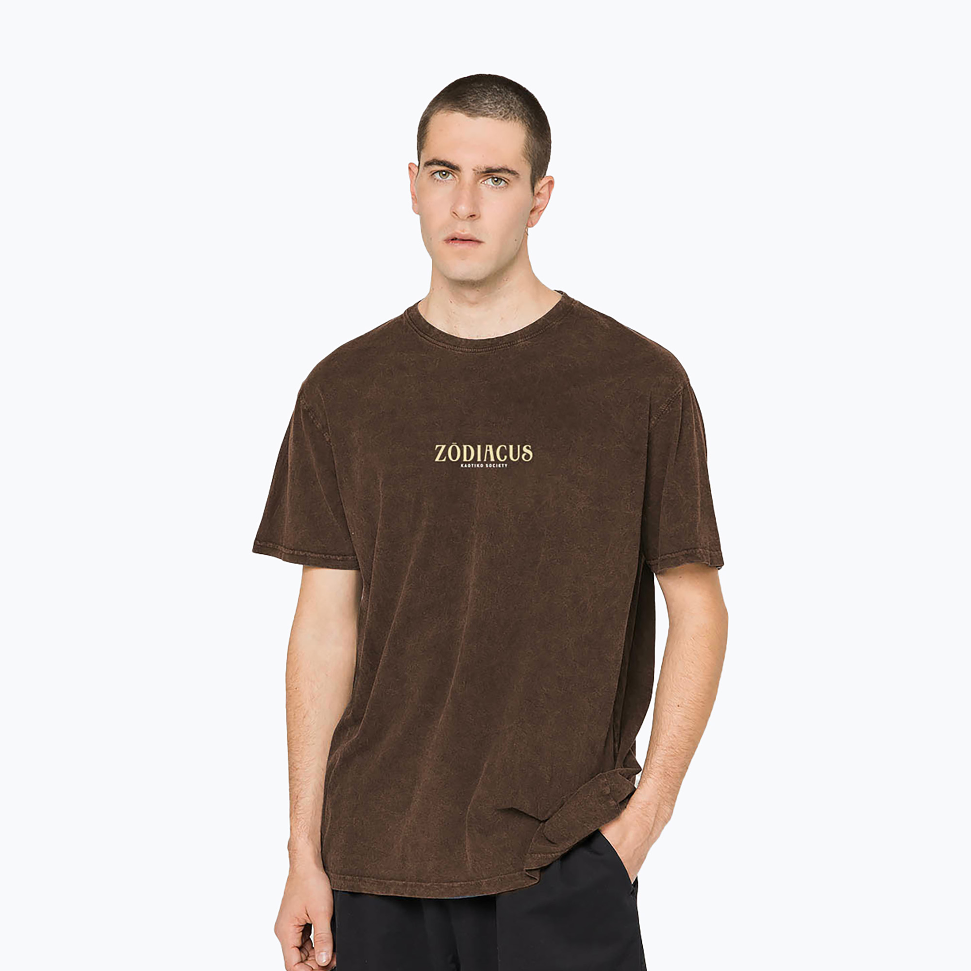 Koszulka męska Kaotiko Washed Zodiacus brown 
