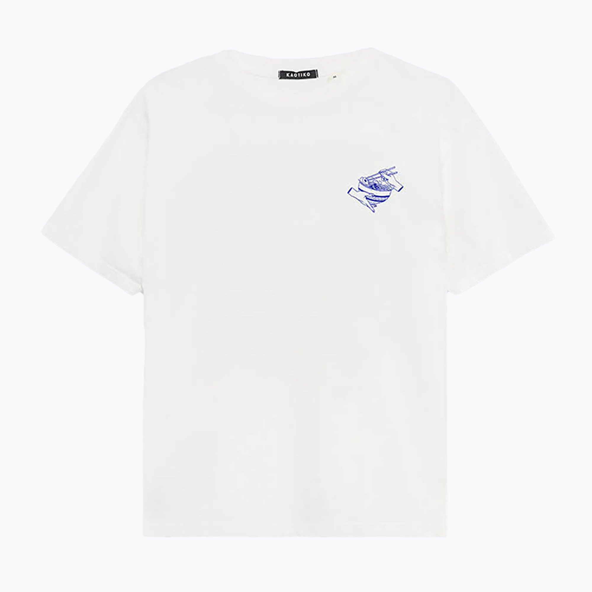 Koszulka męska Kaotiko Washed Suara Ramen white/blue 