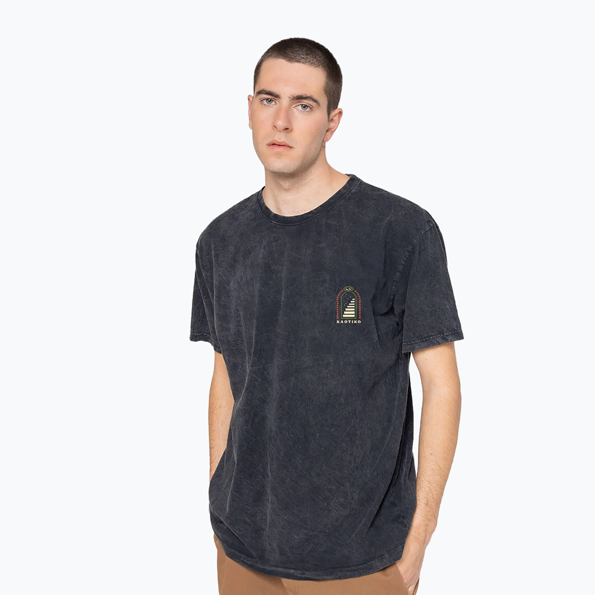 Koszulka męska Kaotiko Washed Trust Your Intuition black 