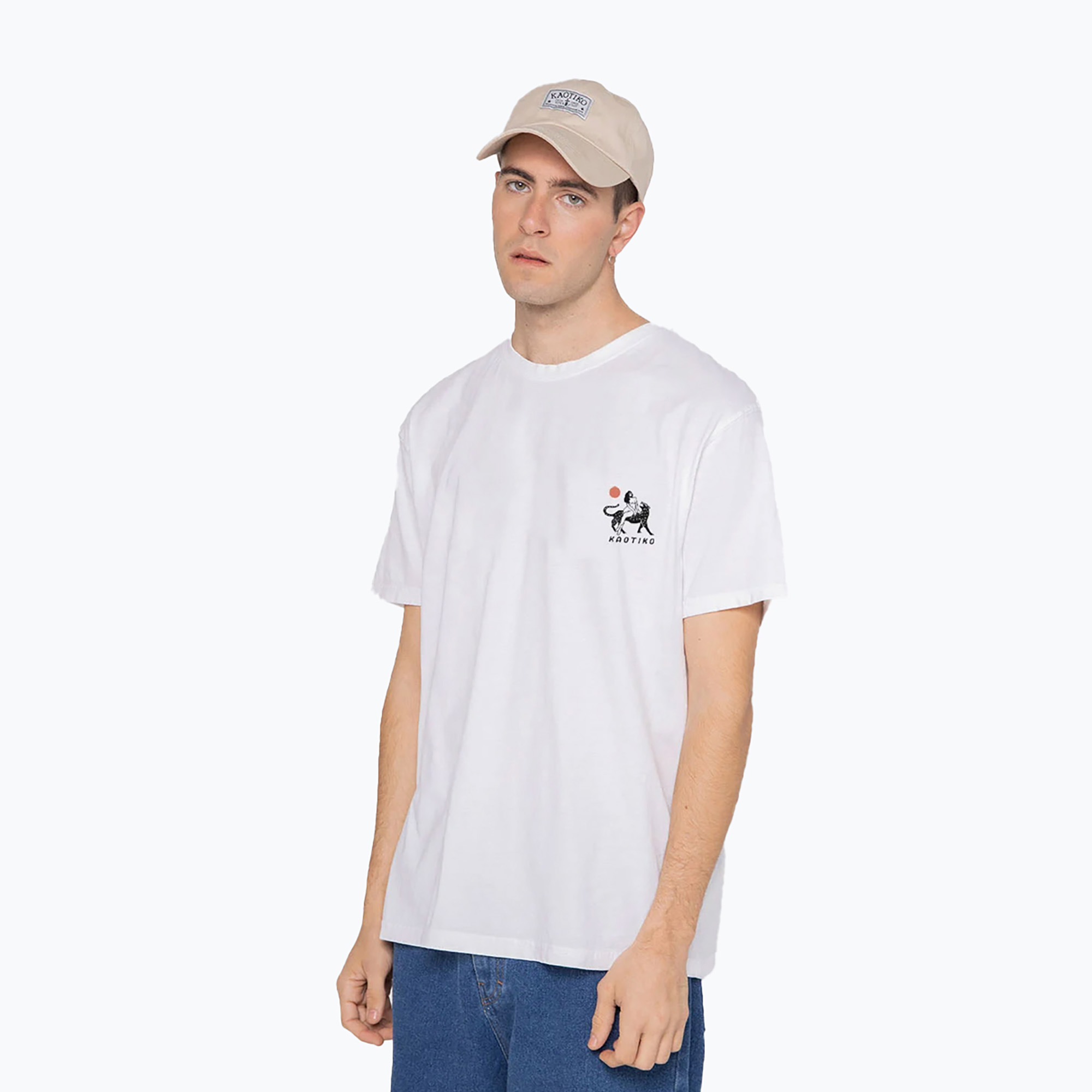 Koszulka męska Kaotiko Washed Neverland white 