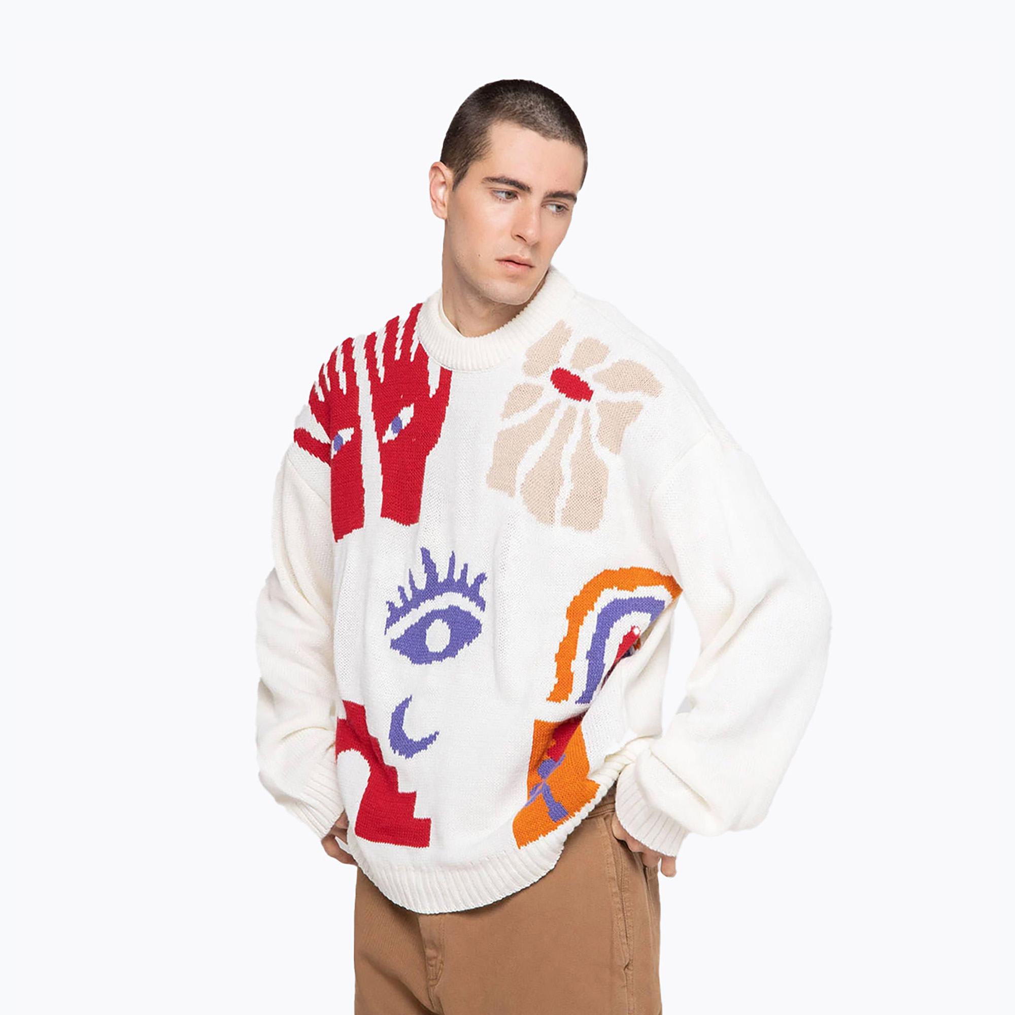 Sweter męski Kaotiko Minimal ivory 