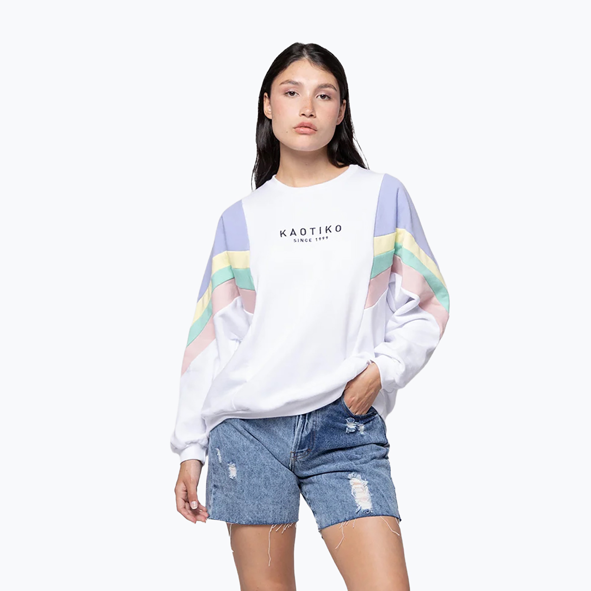 Bluza damska Kaotiko Ginger blanco/grape/amarillo 