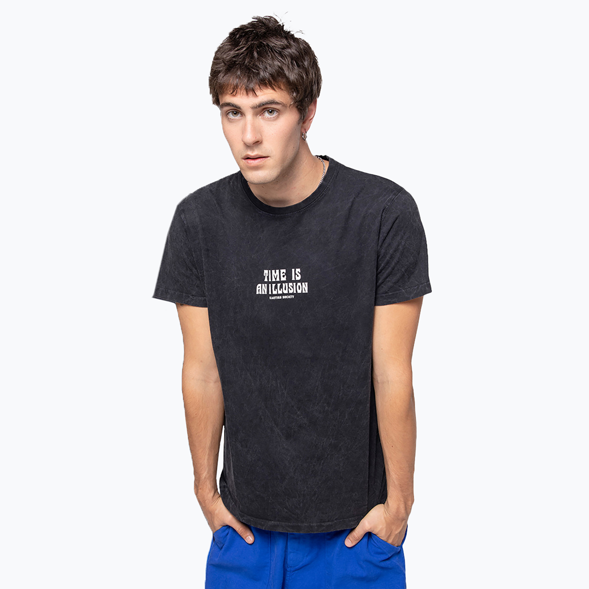 Koszulka męska Kaotiko M/C Washed Illusion black 