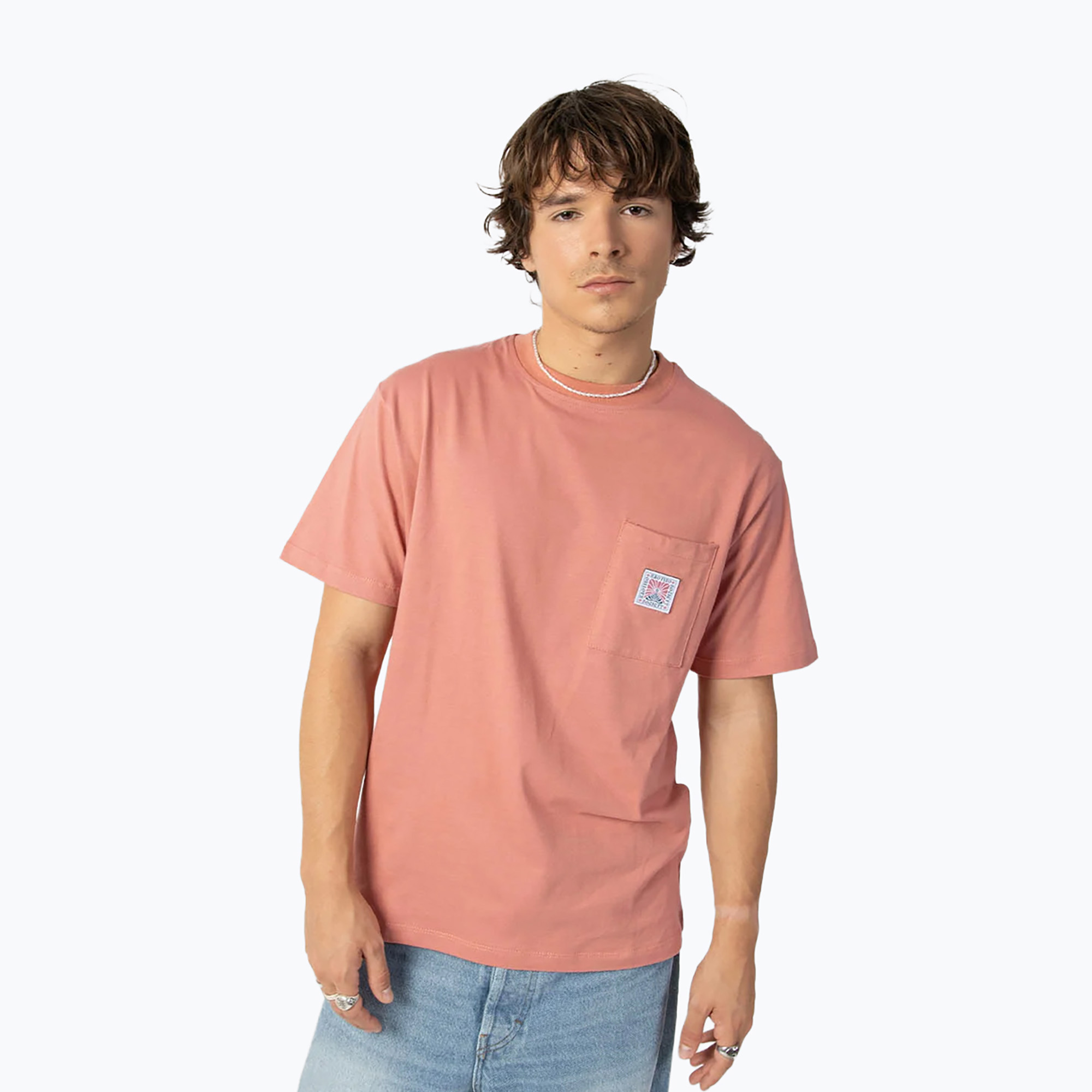 Koszulka męska Kaotiko Pocket Flower Society salmon 