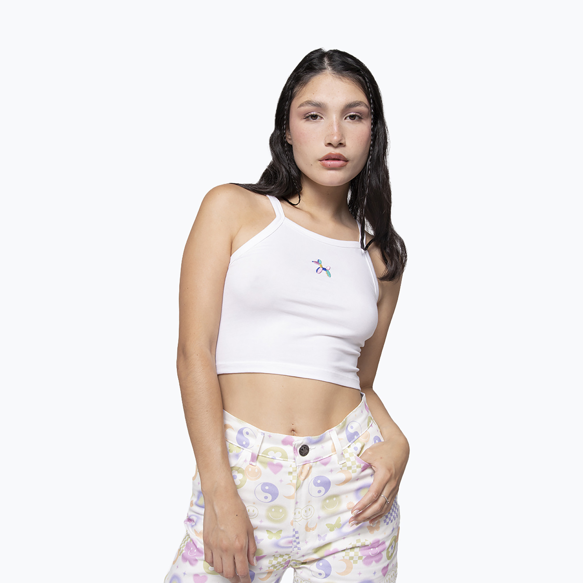 Top damski Kaotiko Lycra Balloon Puppy white 