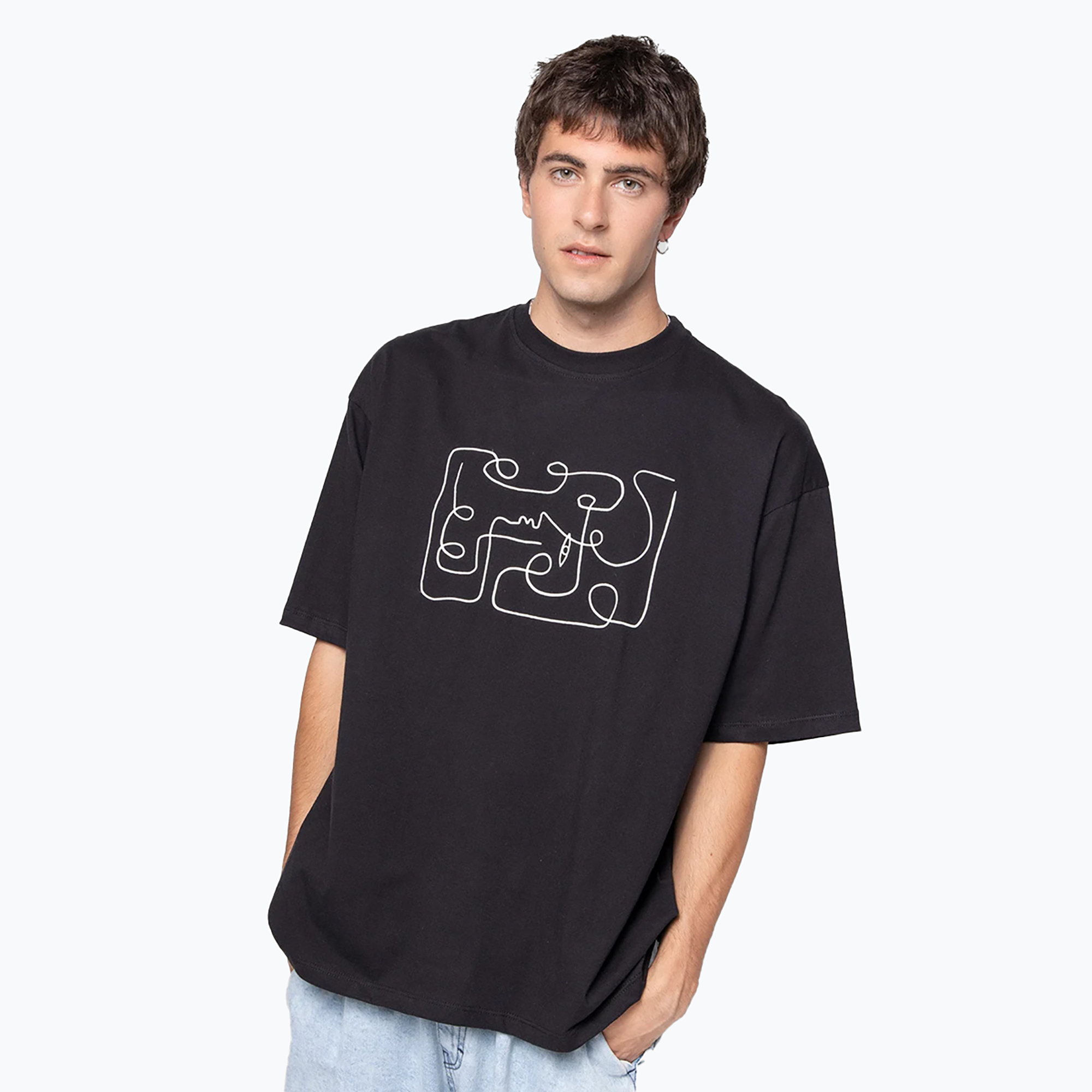 Koszulka męska Kaotiko M/C Abstract Face black 