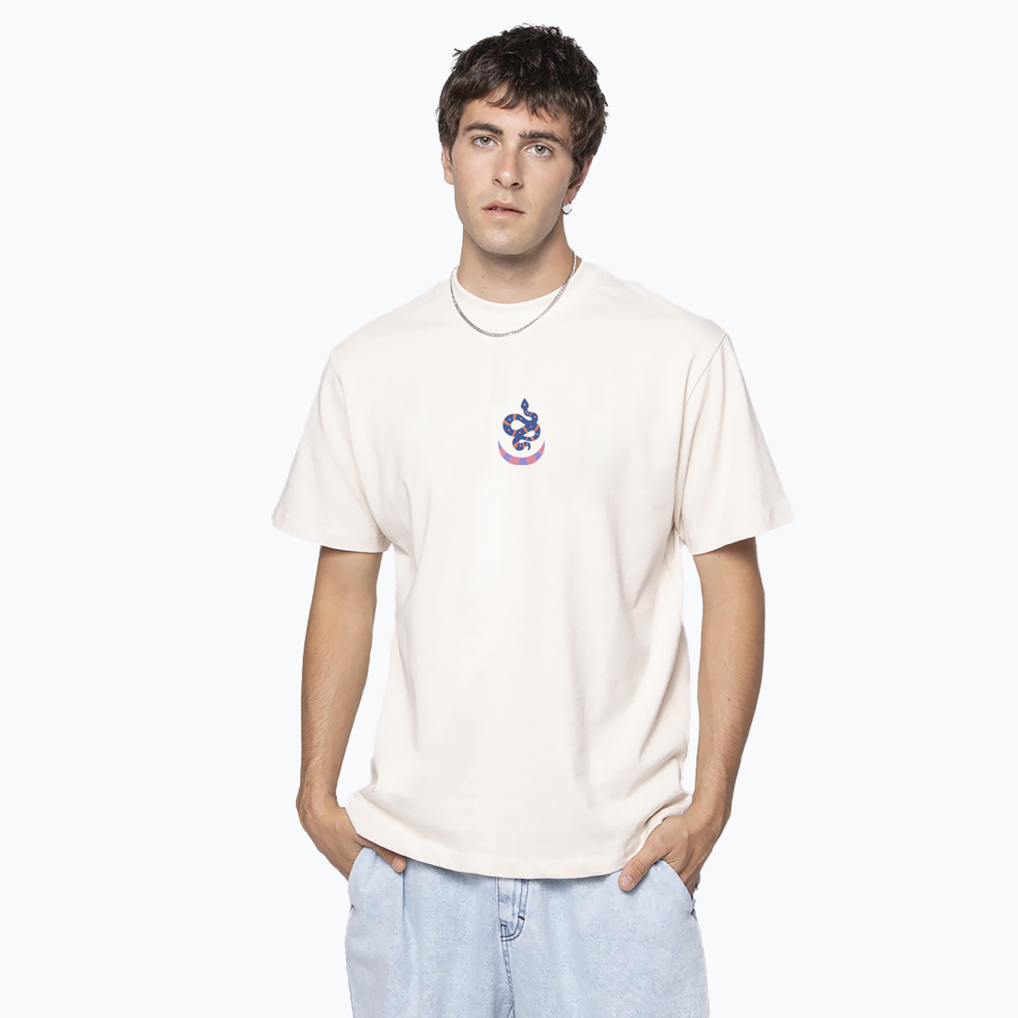 Koszulka męska Kaotiko M/C Wild Power Organic Cotton ivory 