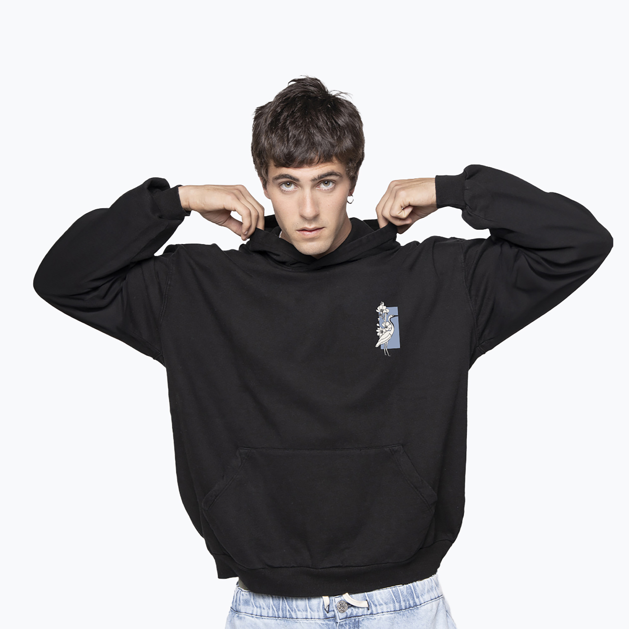 Bluza męska Kaotiko Koi z kapturem black 