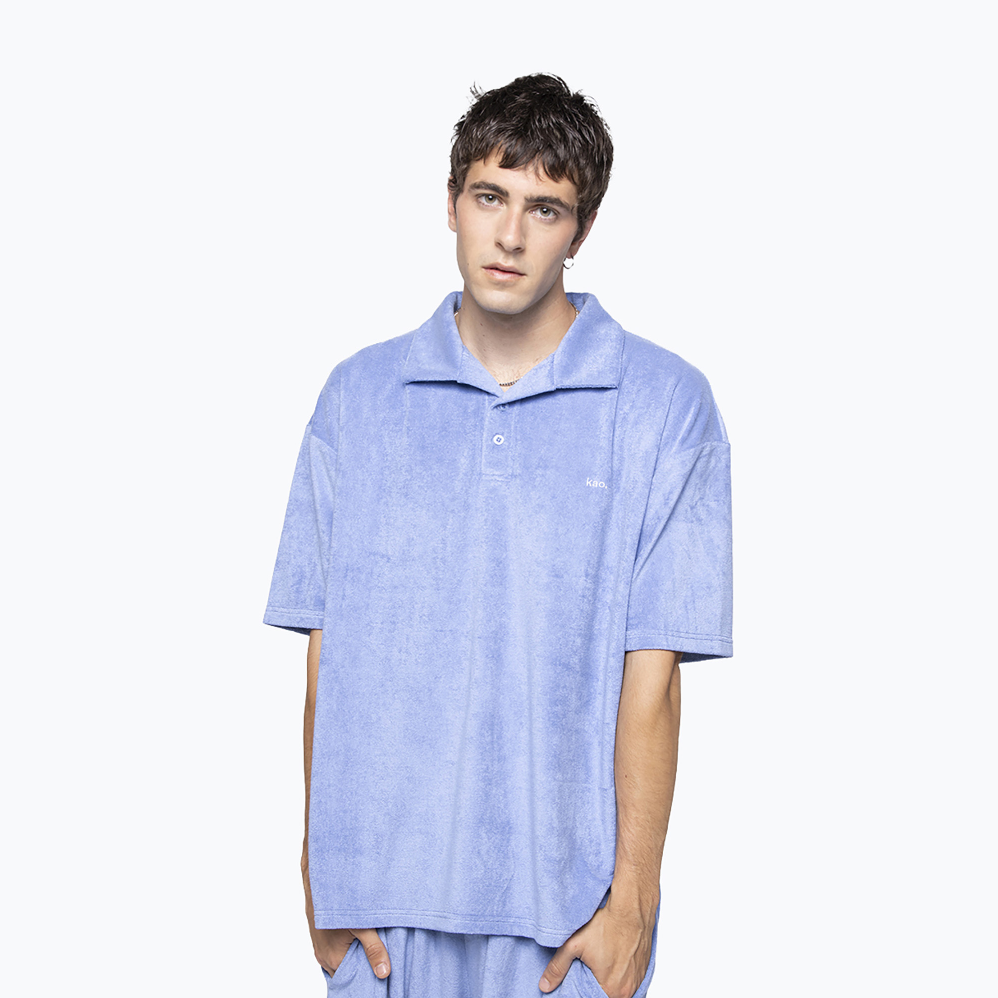 Koszulka polo męska Kaotiko Towel sky blue 