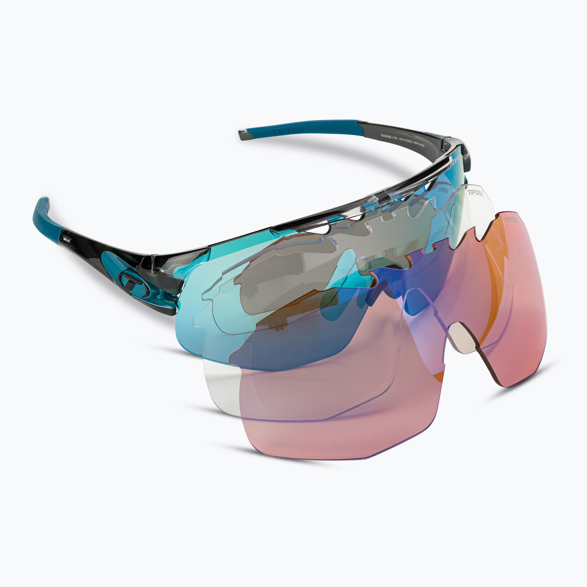Ochelari de ciclism Tifosi Sledge Lite Clarion crystal smoke/clarion blue/ac red/clear