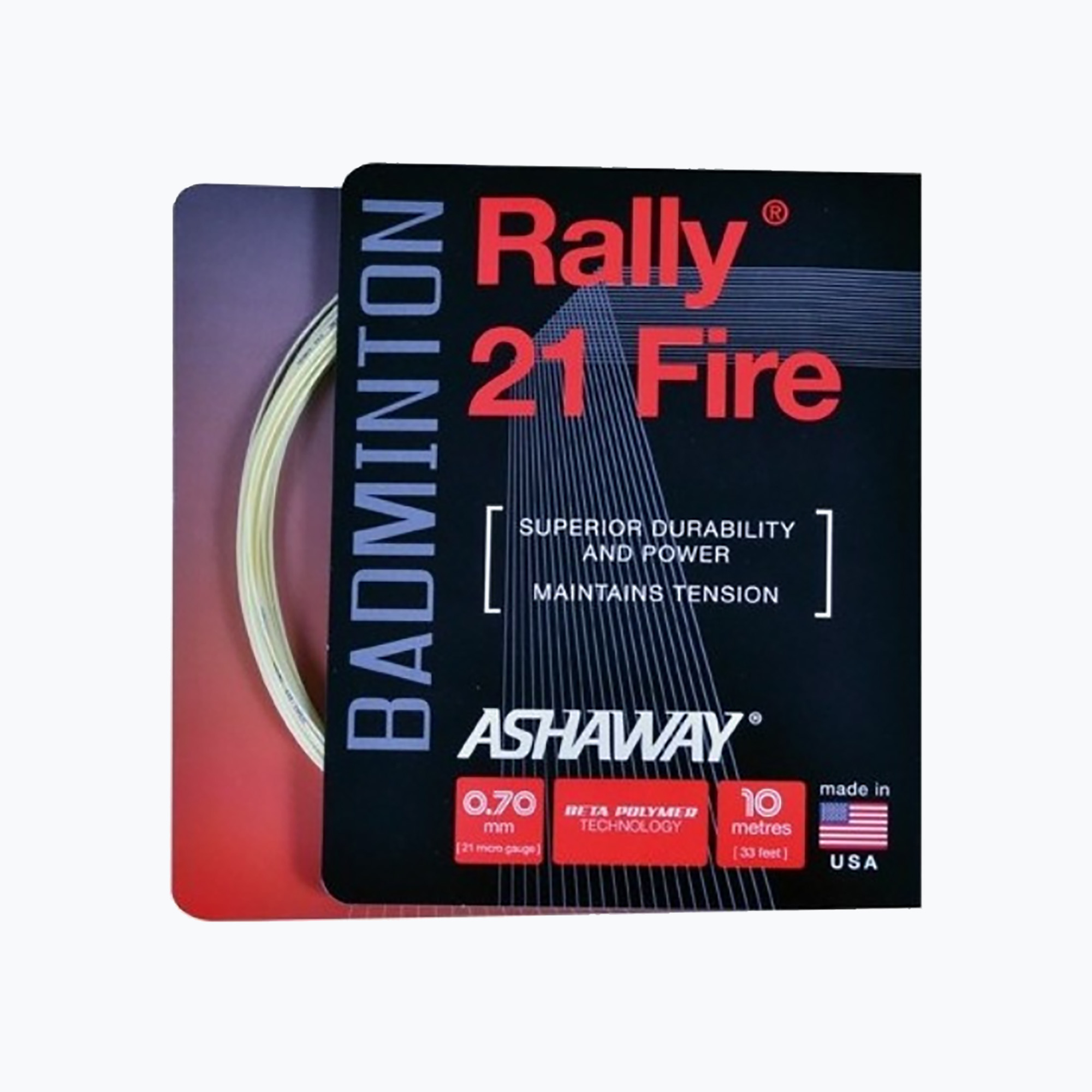 Corda da badminton ASHAWAY Rally 21 - set bianco (0.70 mm) (Rally 21 - set A14313)