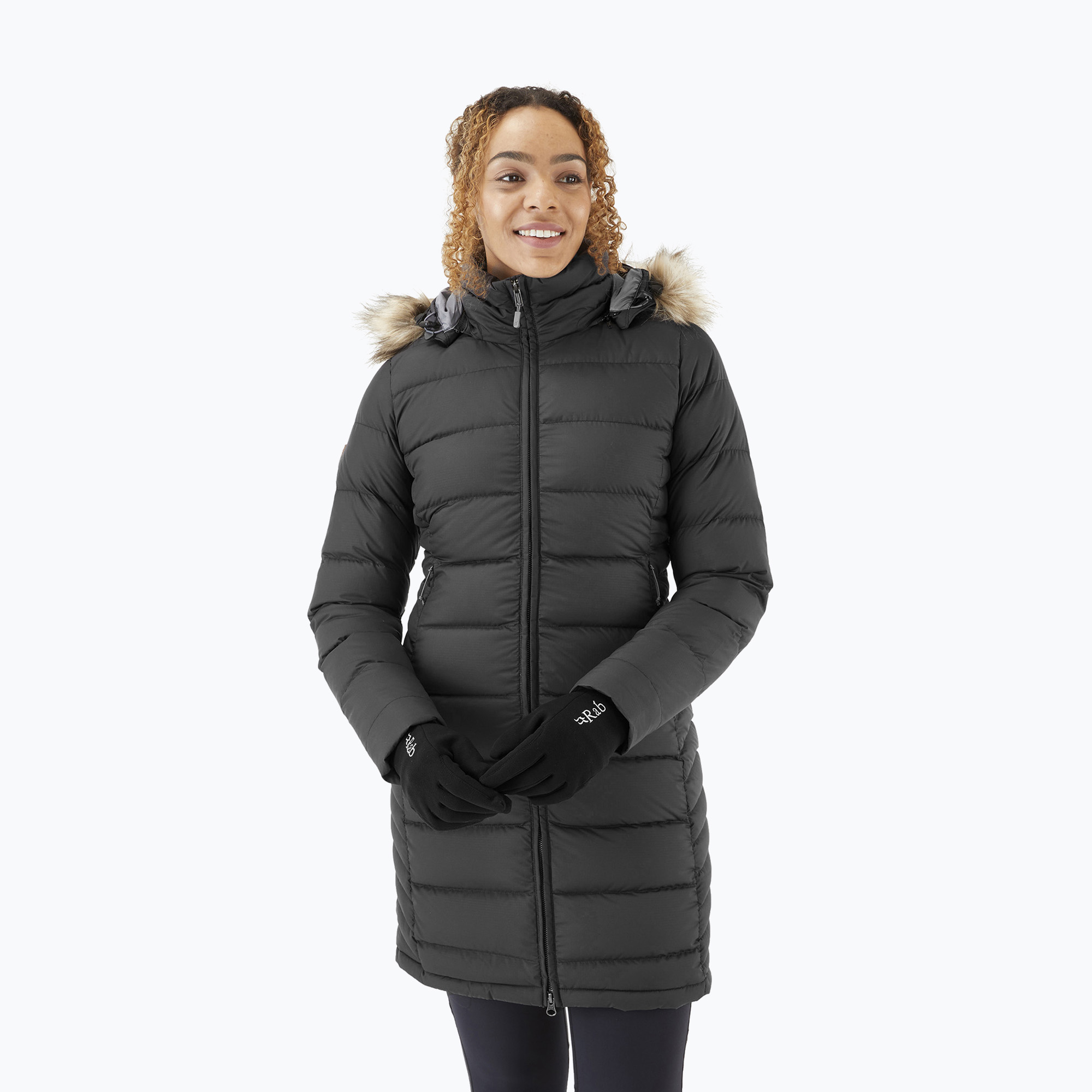 Płaszcz puchowy damski Rab Deep Cover Parka black 