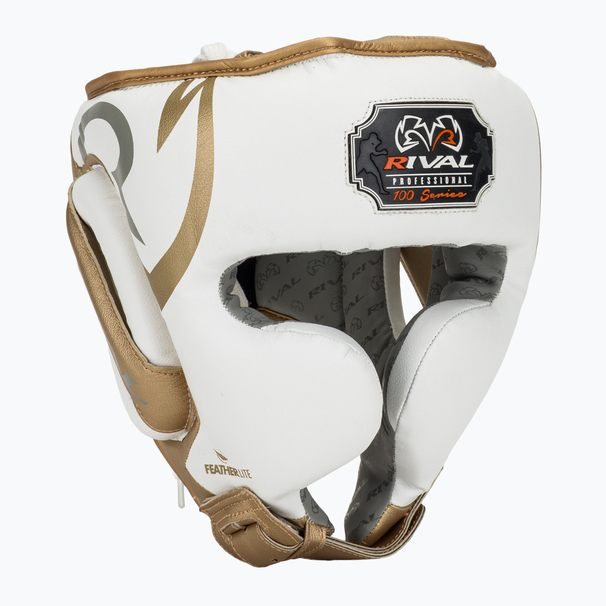 Cască de box Rival RHG100 Professional Headgear white/gold