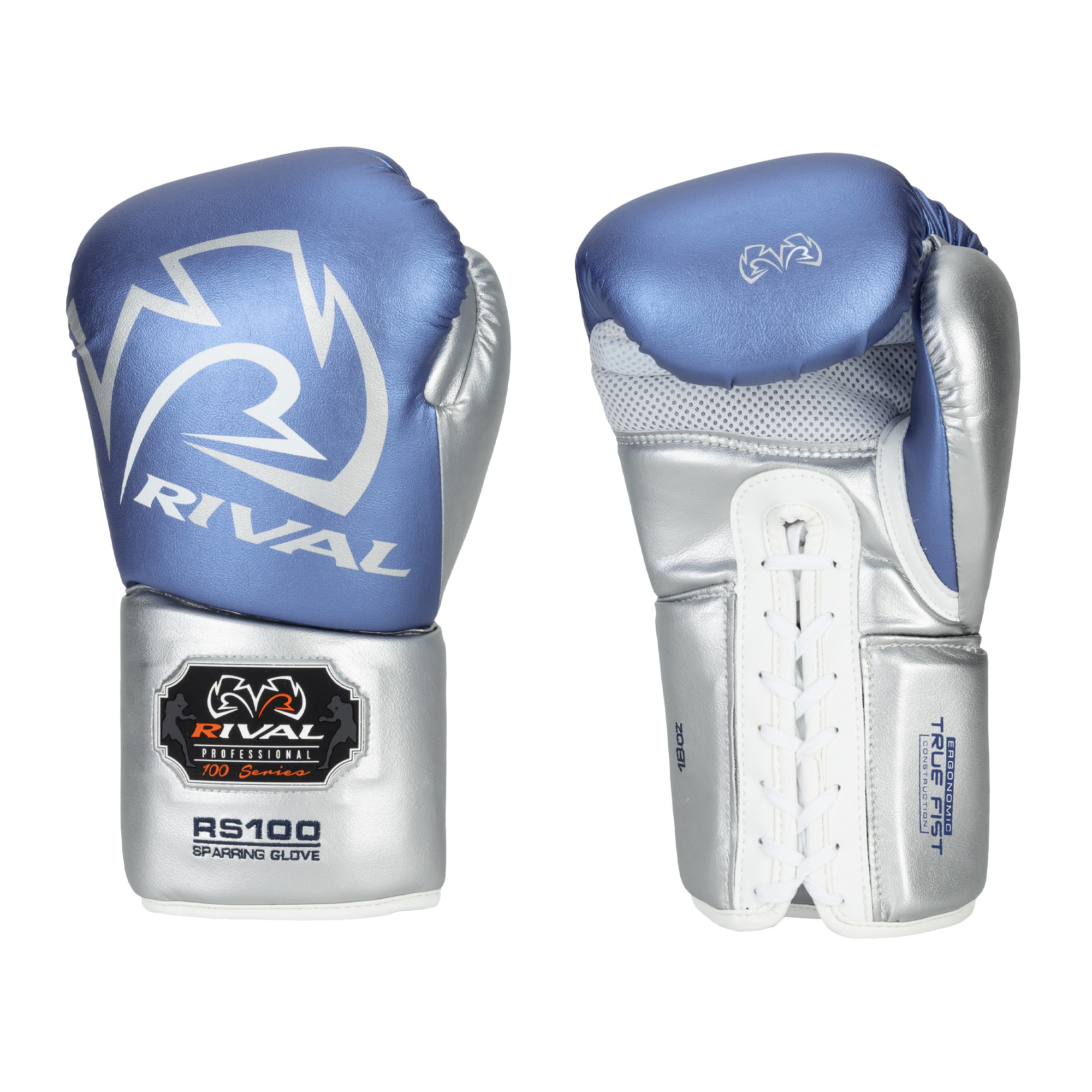 Mănuși de box Rival RS100 Professional blue/silver