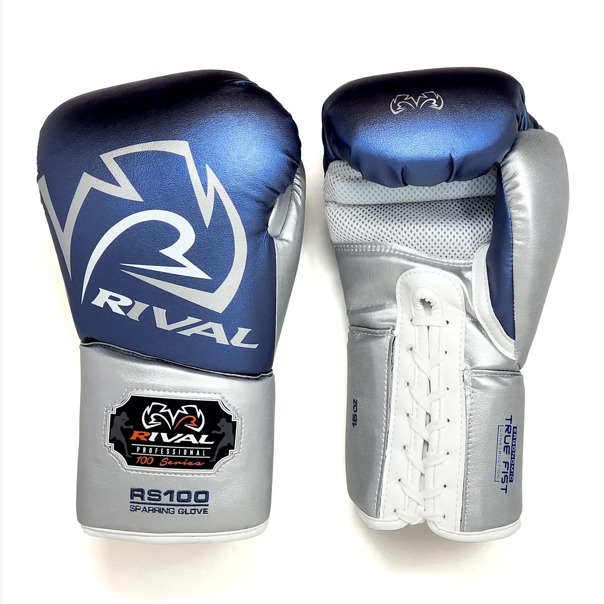 Rękawice bokserskie Rival RS100 Professional blue/silver 