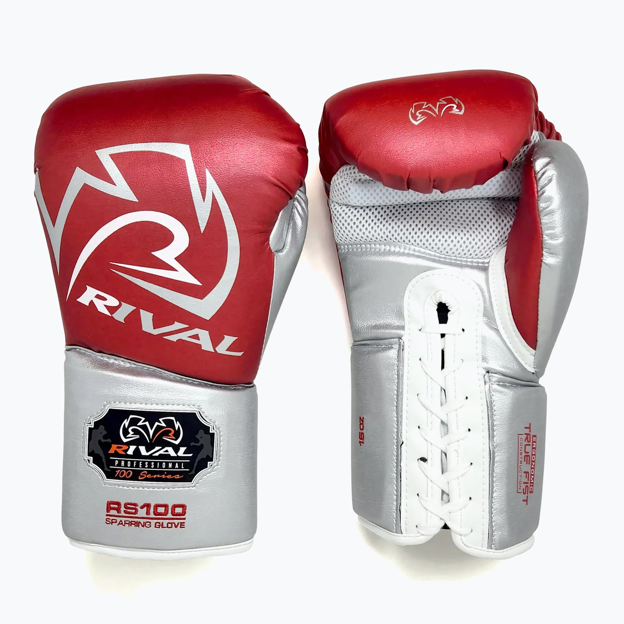 Rękawice bokserskie Rival RS100 Professional red/silver 