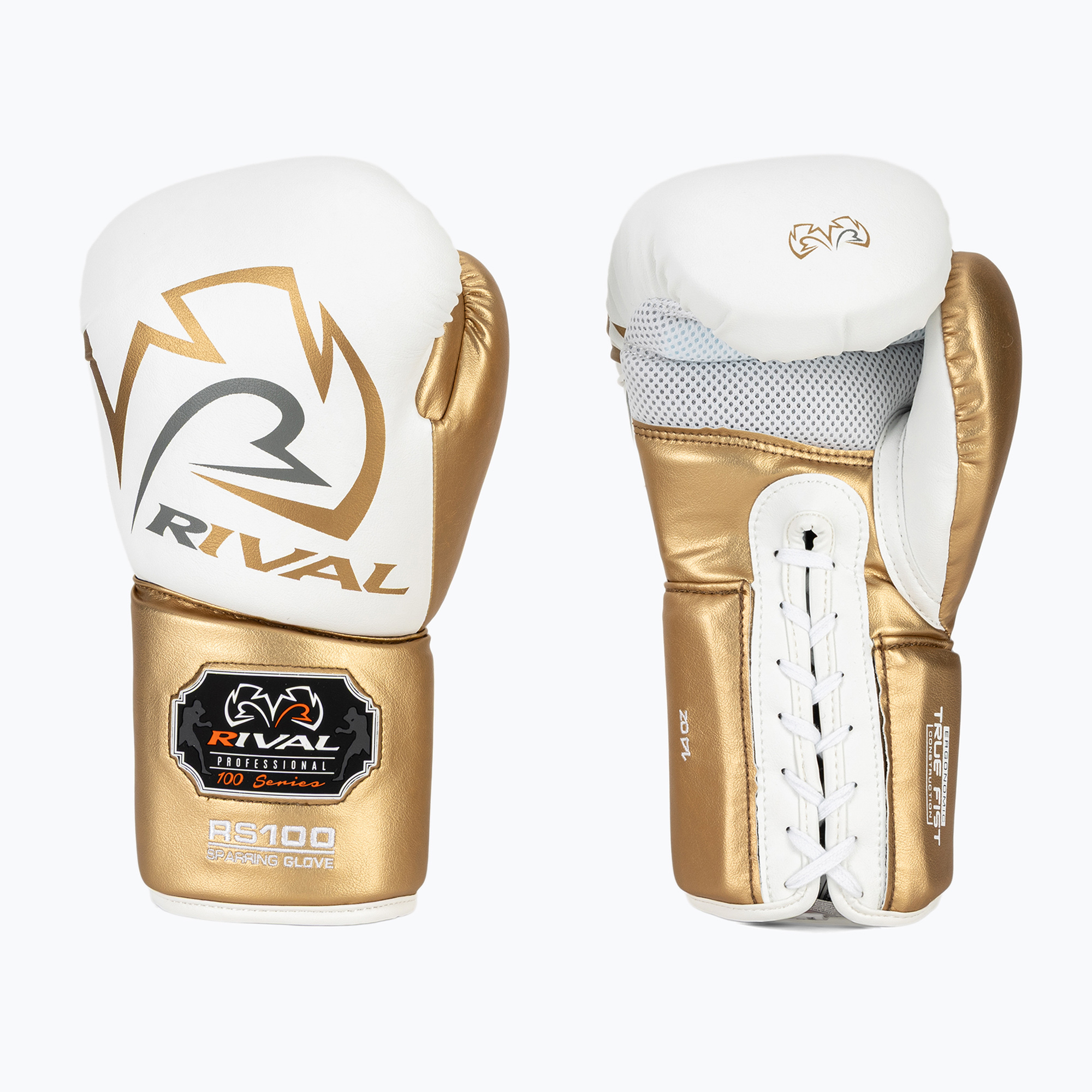 Rękawice bokserskie Rival RS100 Professional white/gold | WYSYŁKA W 24H | 30 DNI NA ZWROT