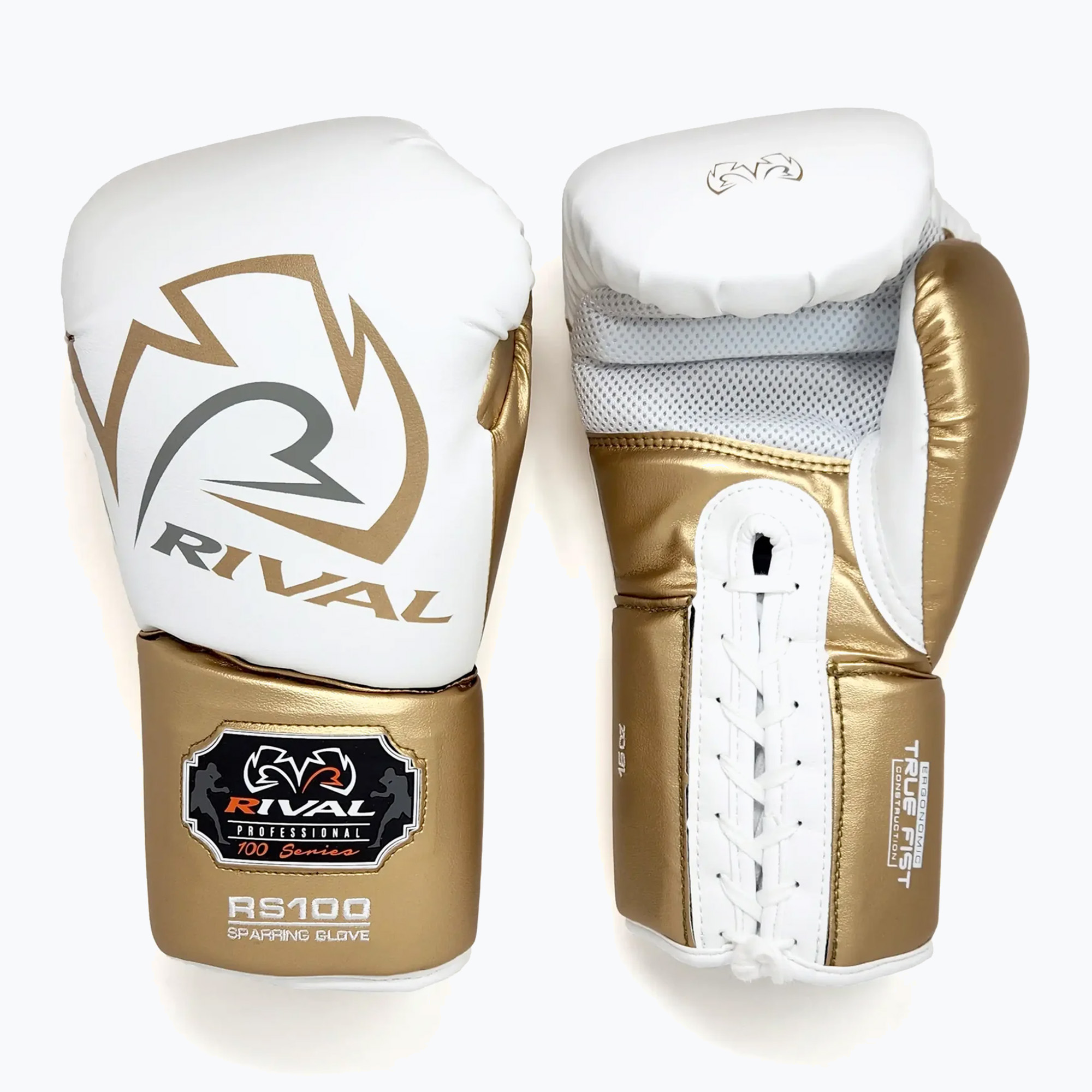 Rękawice bokserskie Rival RS100 Professional white/gold 