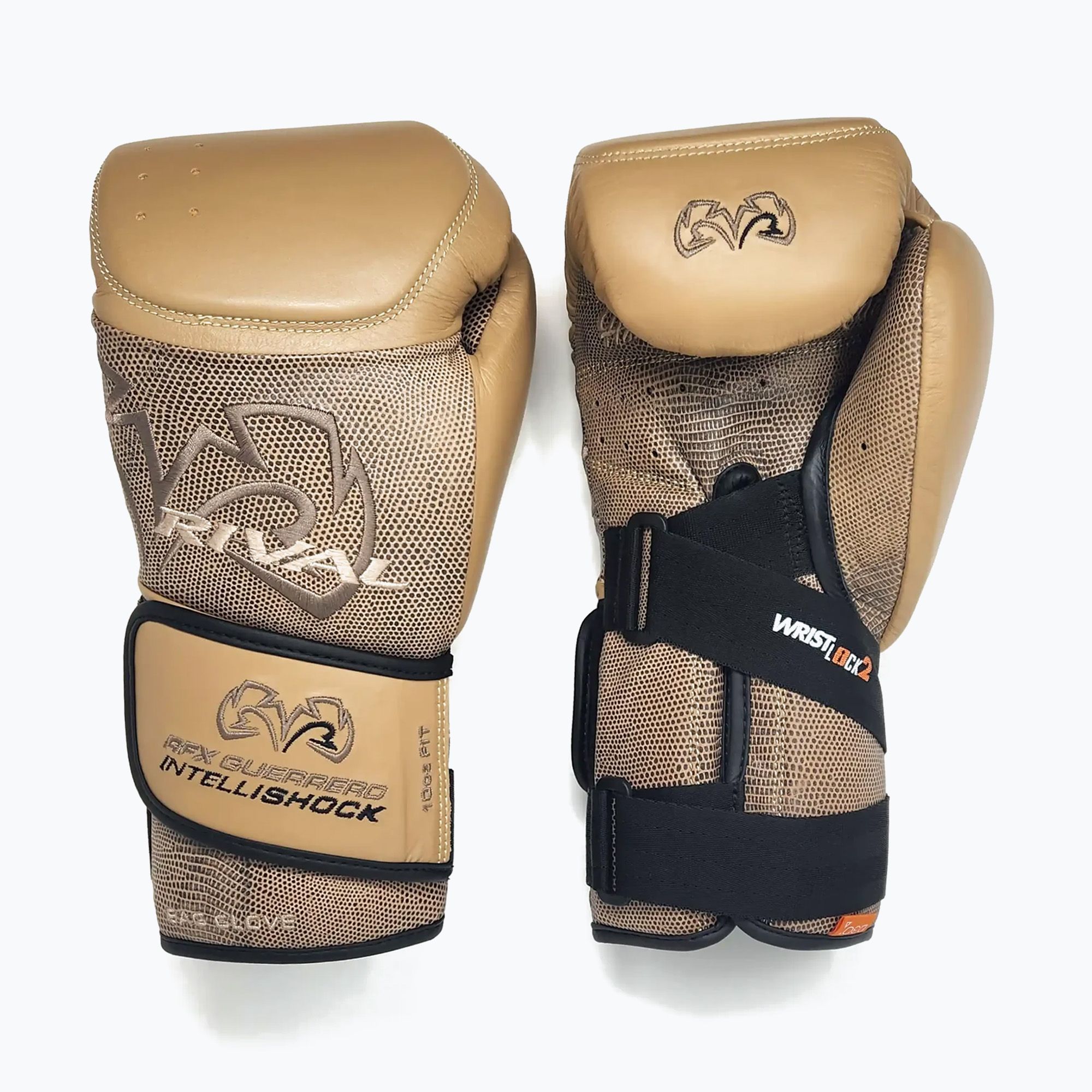 Rękawice bokserskie Rival RFX-Guerrero Intelli-Shock Bag Snake Skin Edition beige 