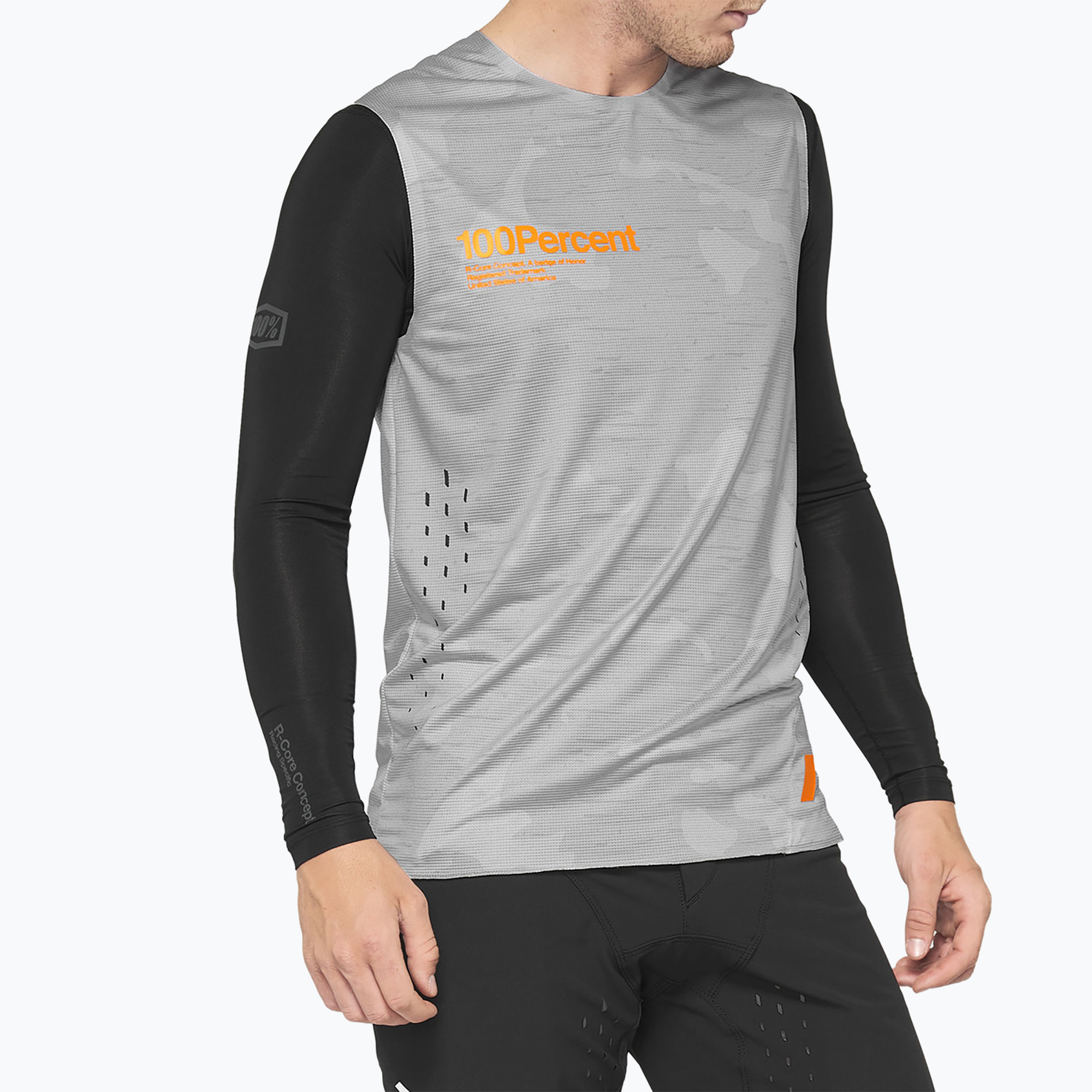 Men's cycling tank top 100% R-Core Concept Sleeveless grey camo (M)