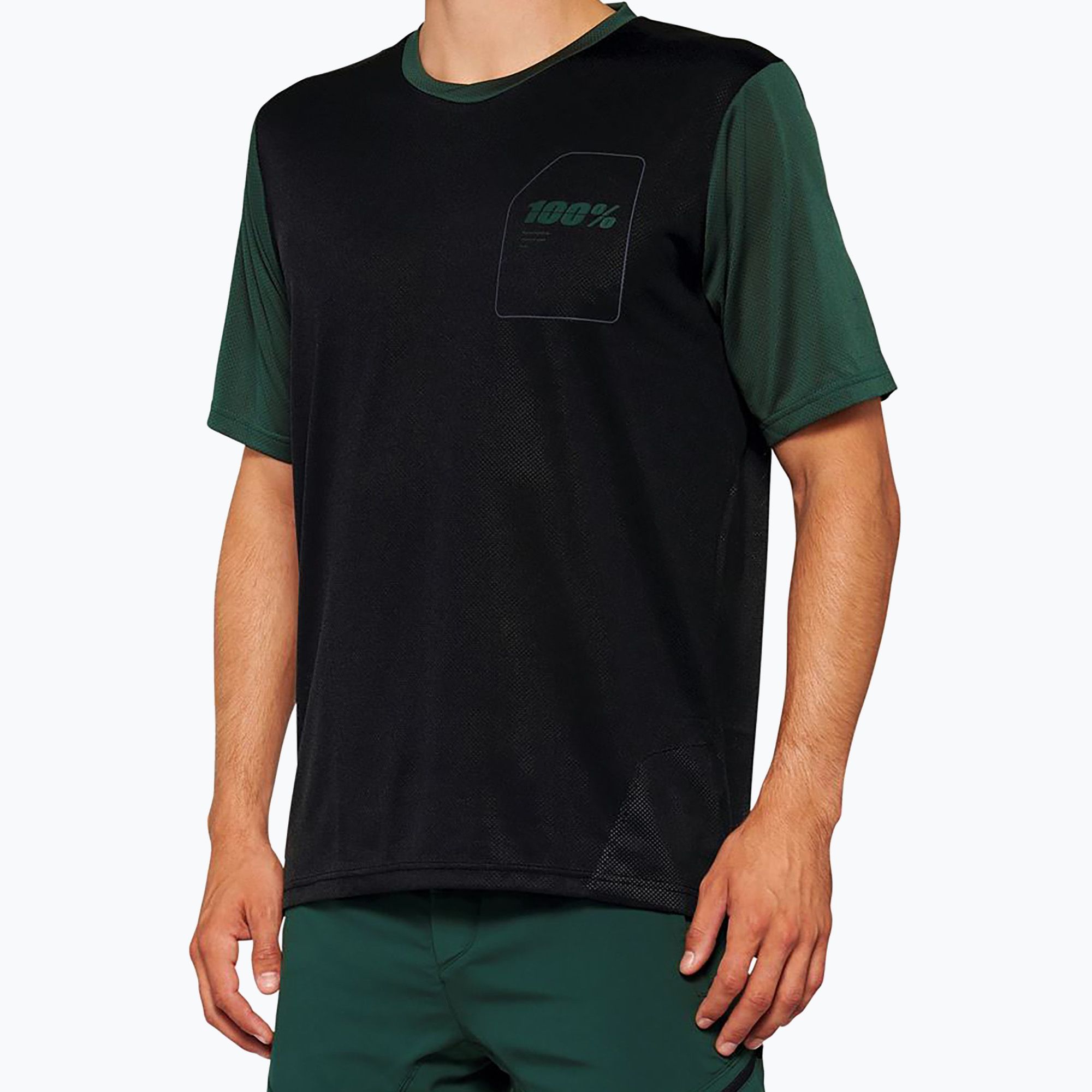 Pánsky 100% cyklistický dres Ridecamp čierno-zelený (Ridecamp 40027-00001)