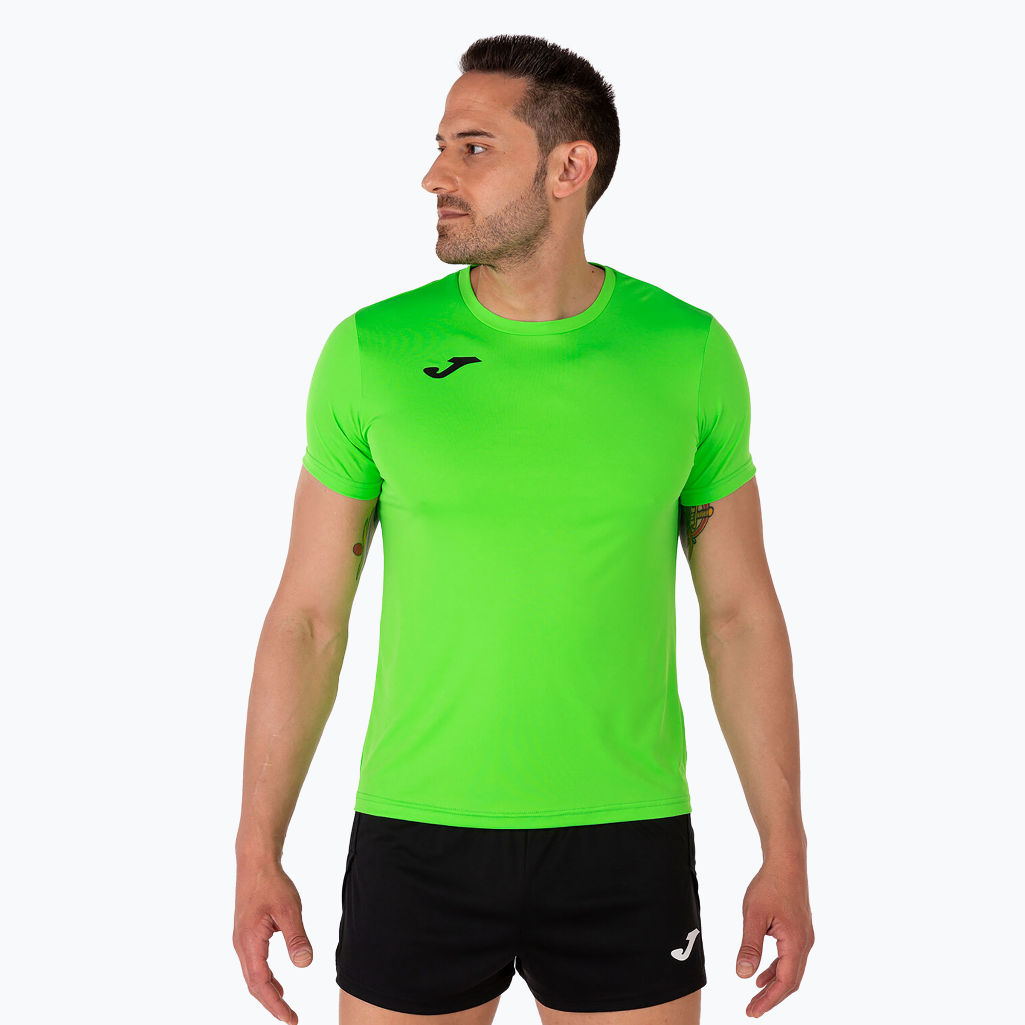 Мъжка тениска за бягане Joma Record II fluor green
