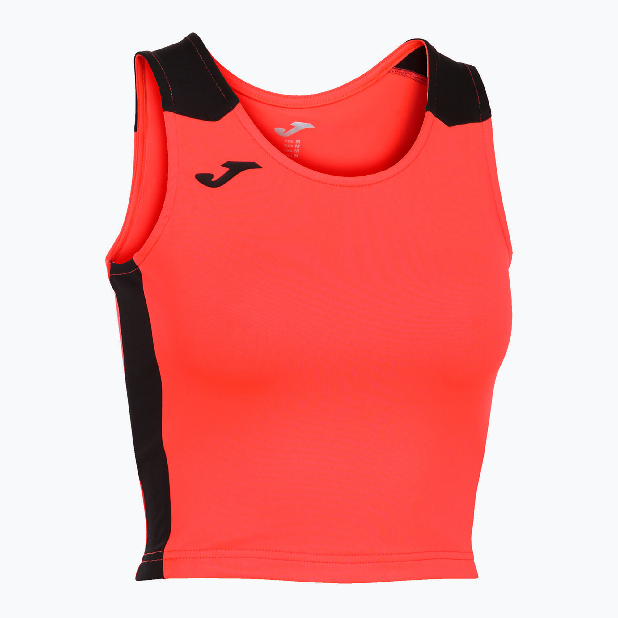 Дамска тениска за бягане Joma Record II Top fluor coral/black