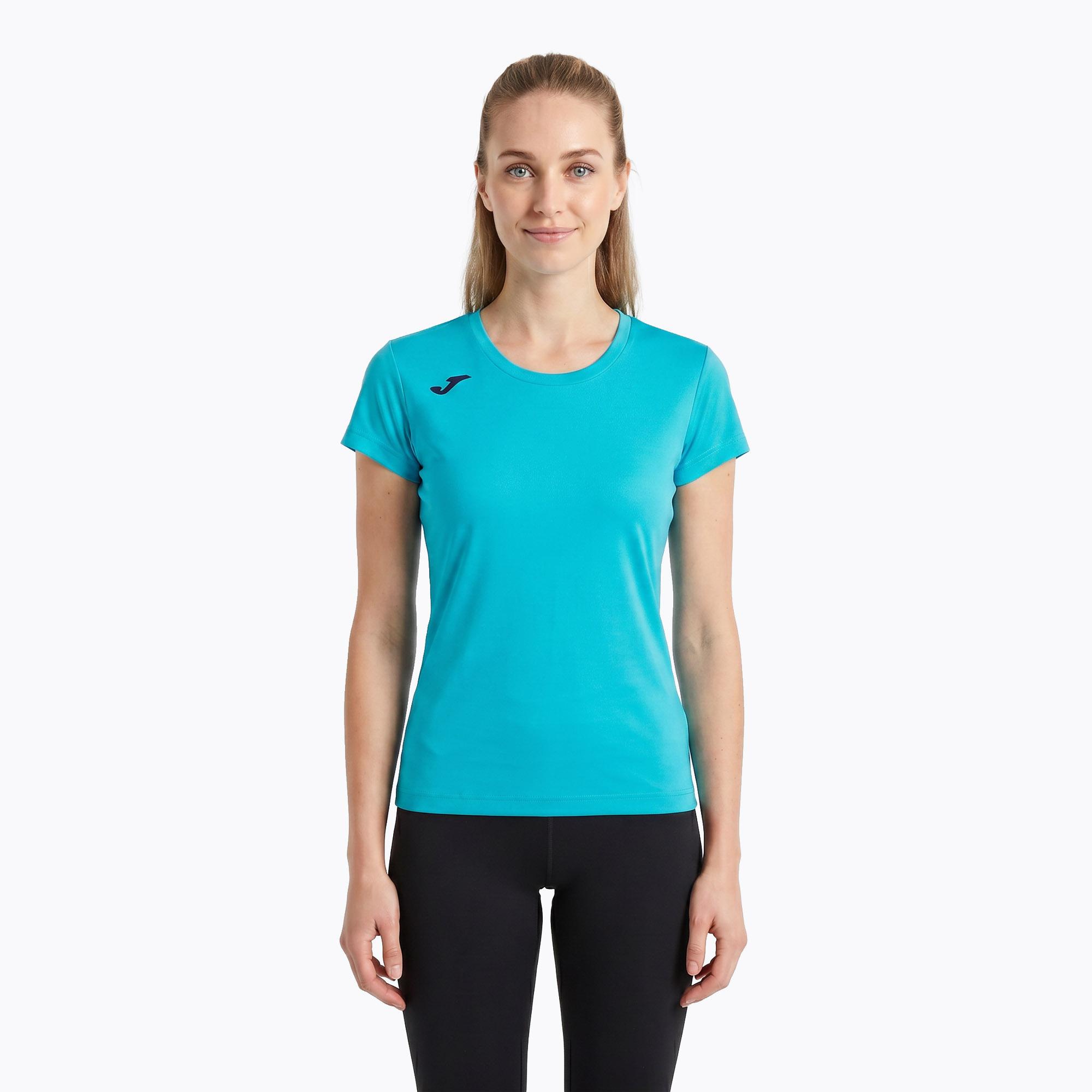 Дамска тениска за бягане Joma Record II fluor turquoise
