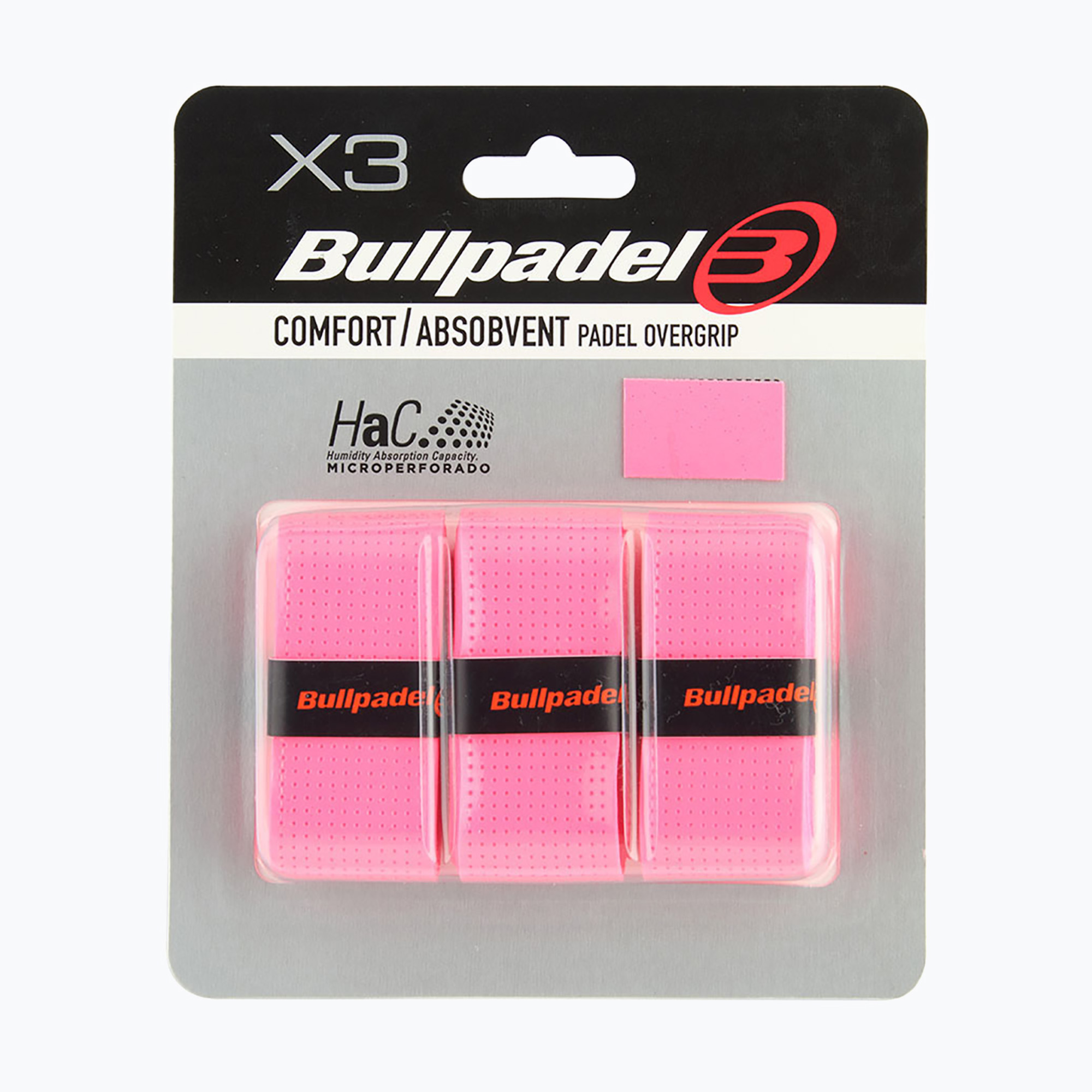 Грипове за падел ракети Bullpadel GB-1201 Comfort Absorbent 3 pcs. fluor pink