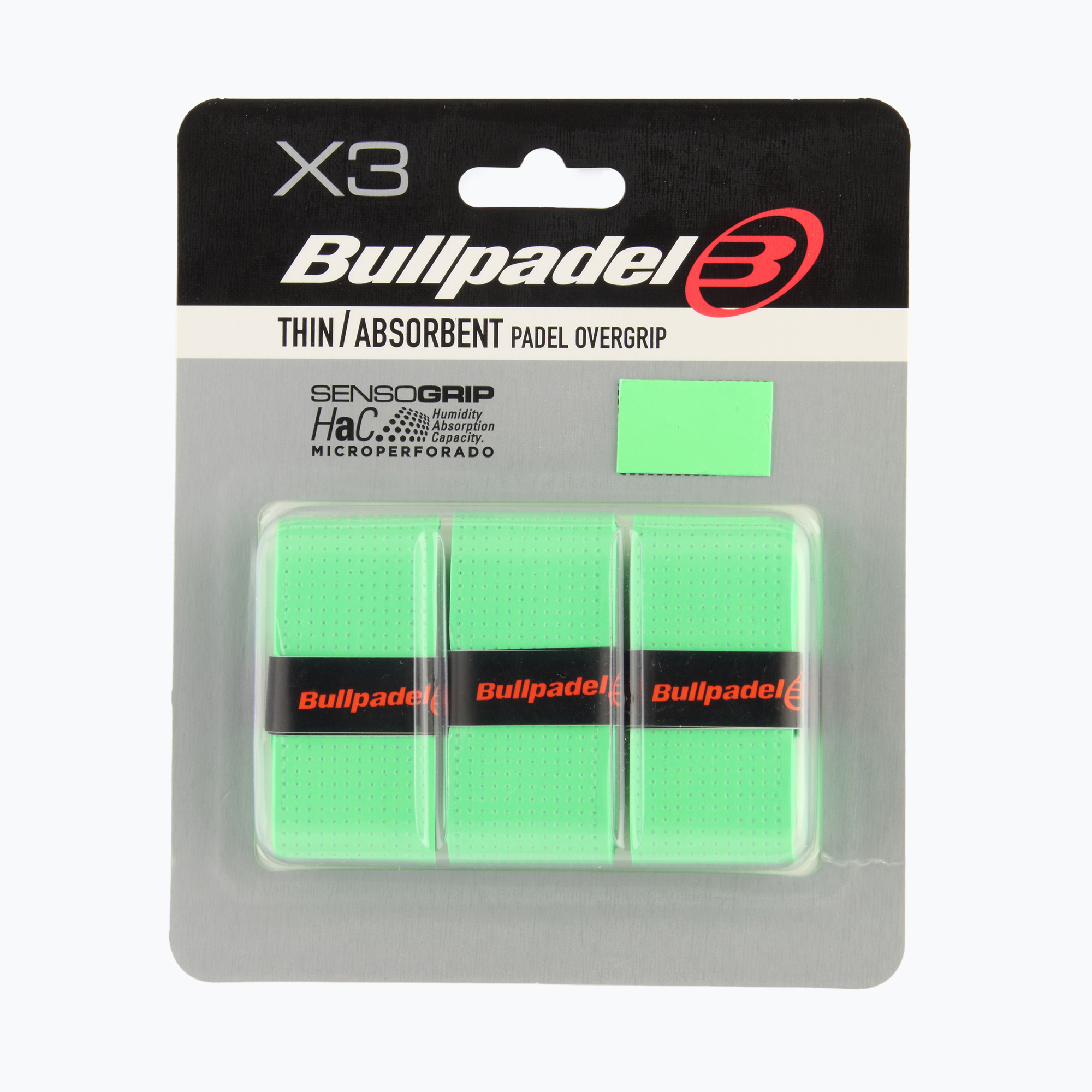 Грипове за падел ракети Bullpadel GB-1705 Senso Absorbent 3 pcs. green
